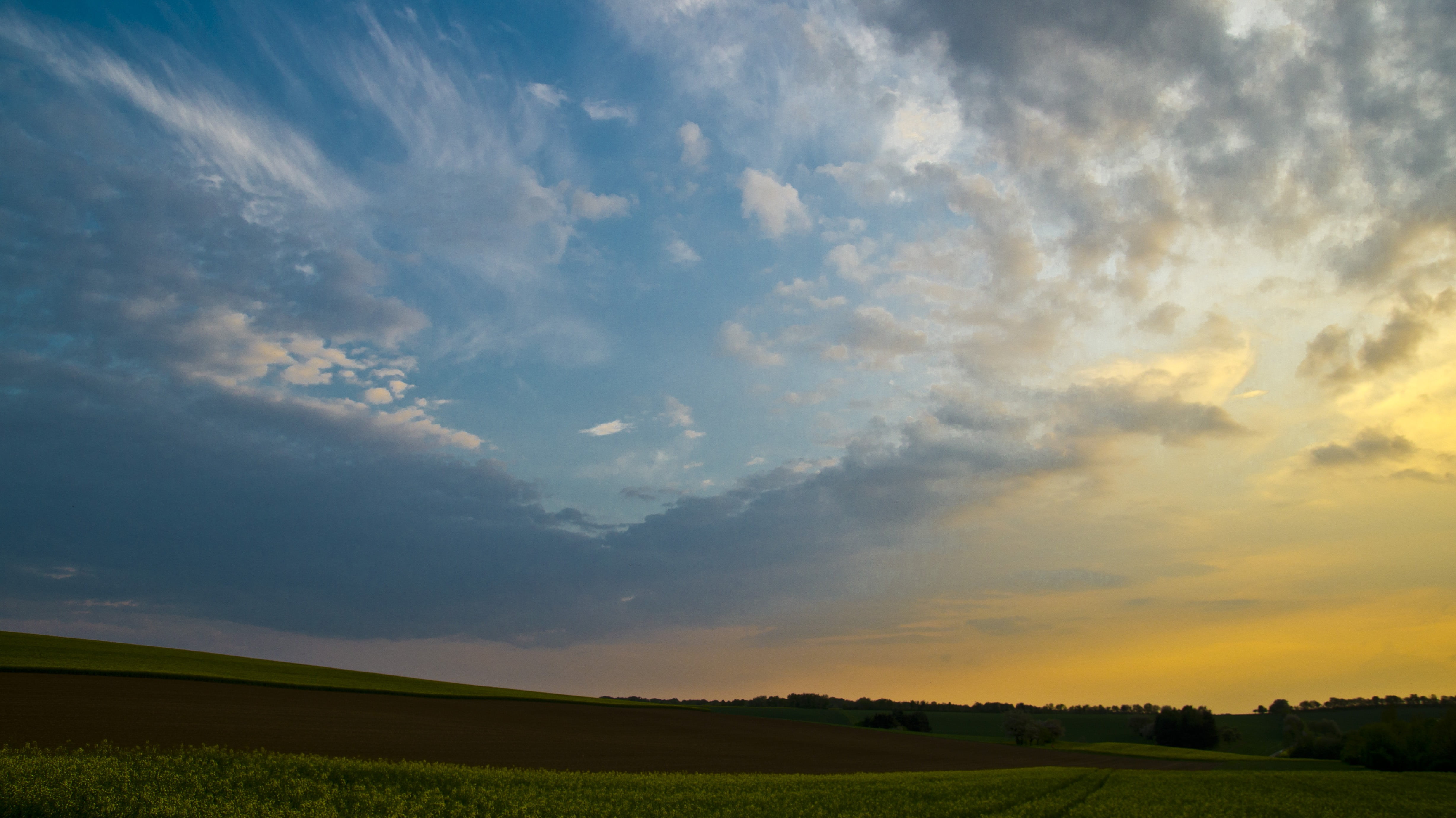sky, clouds, evening sky, sunset, cloud - sky, landscape, environment