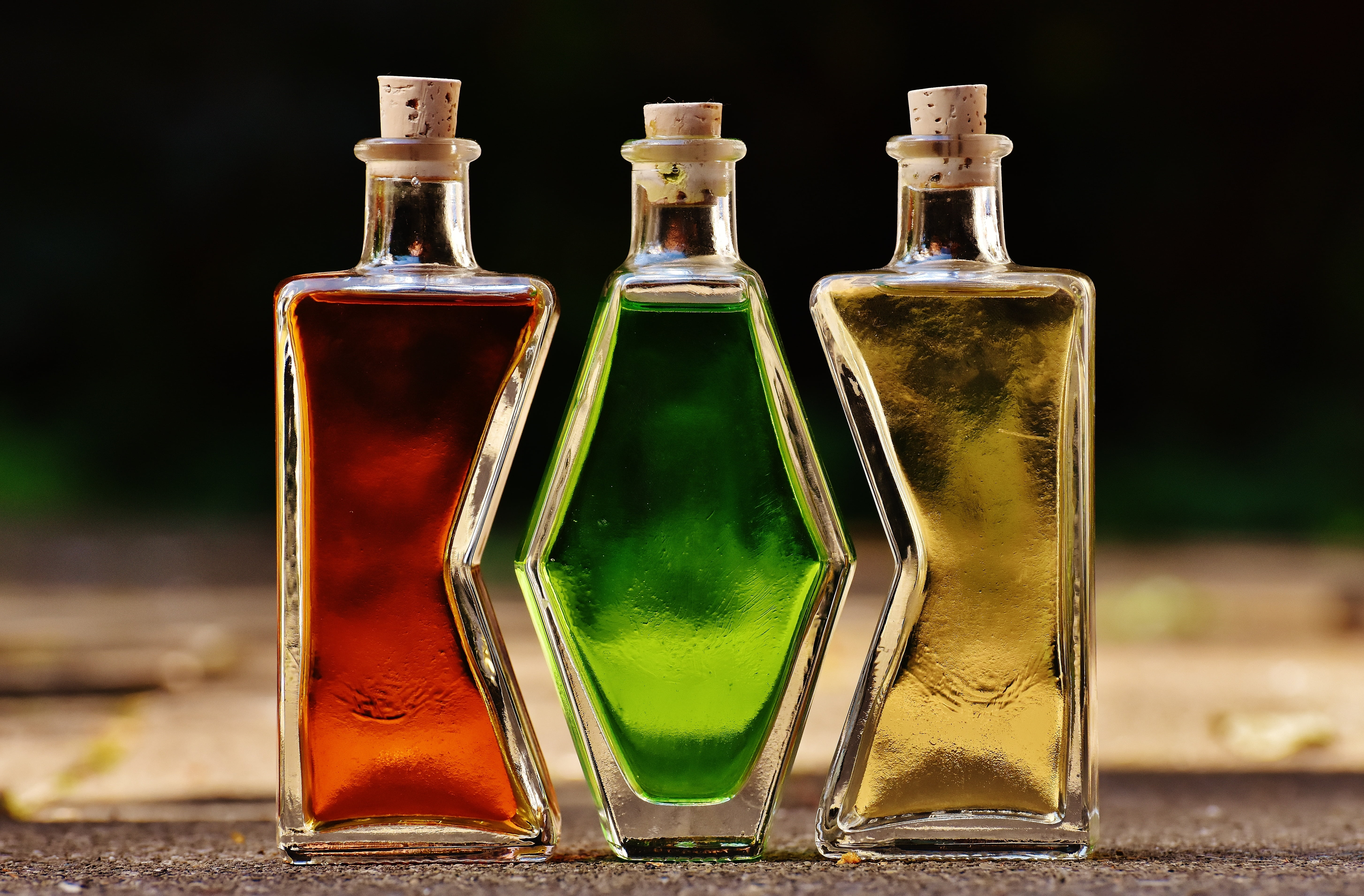 bottles, alcohol, form, three, matching, beverages, drink, container