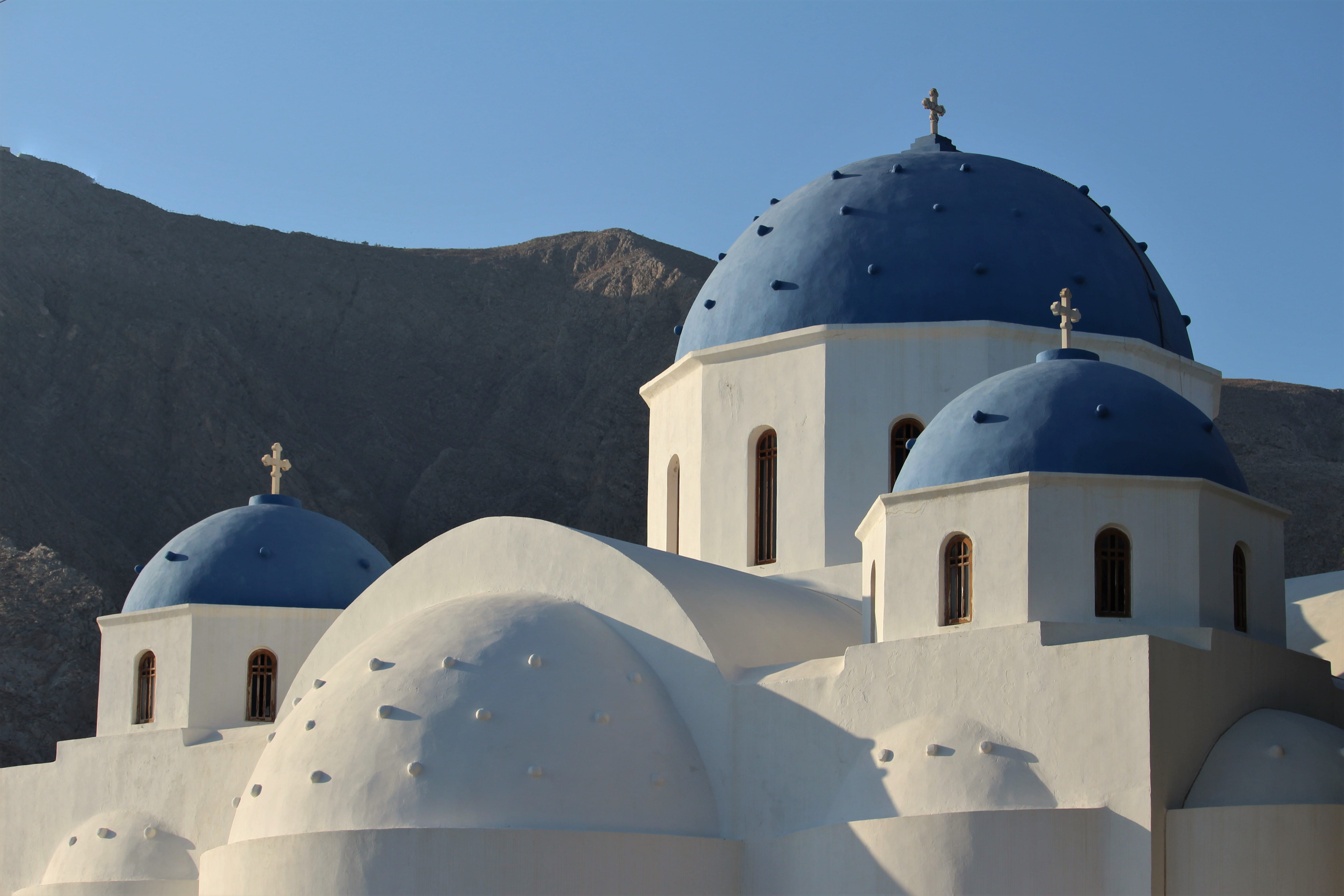 Church of the Holy Cross, blue dome church, Greece, building