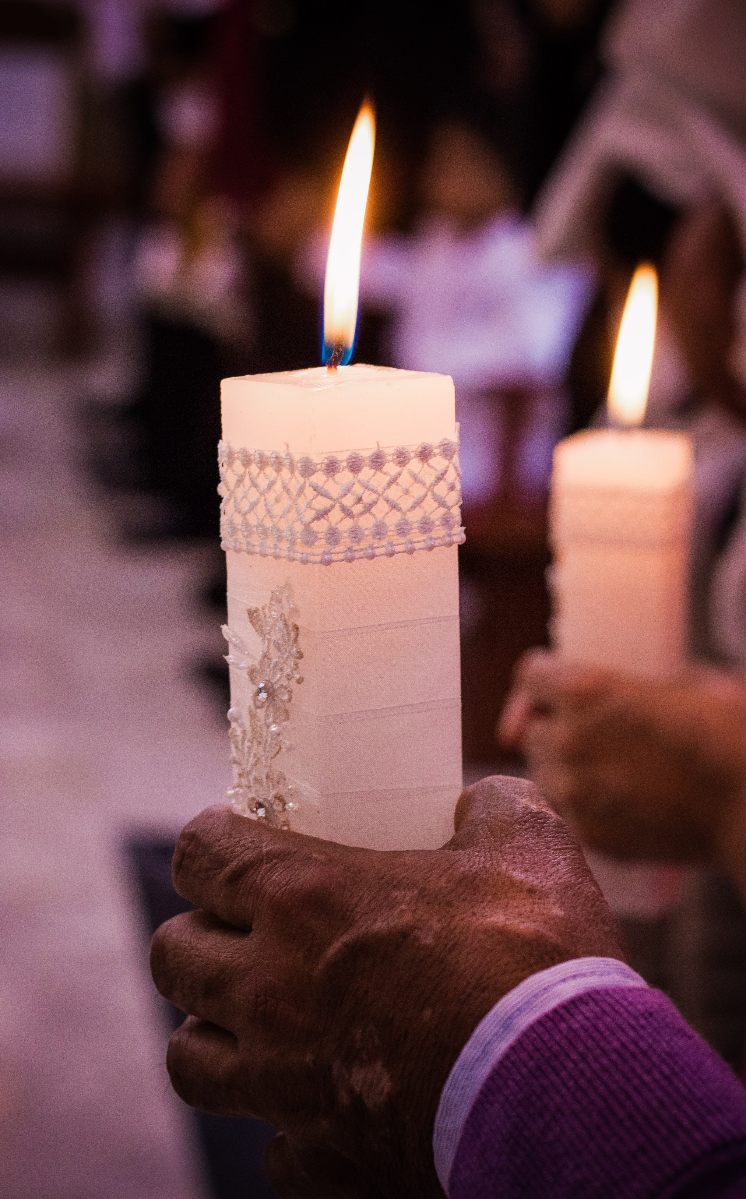 candle, light, baptism, flame, fire, decoration, celebration