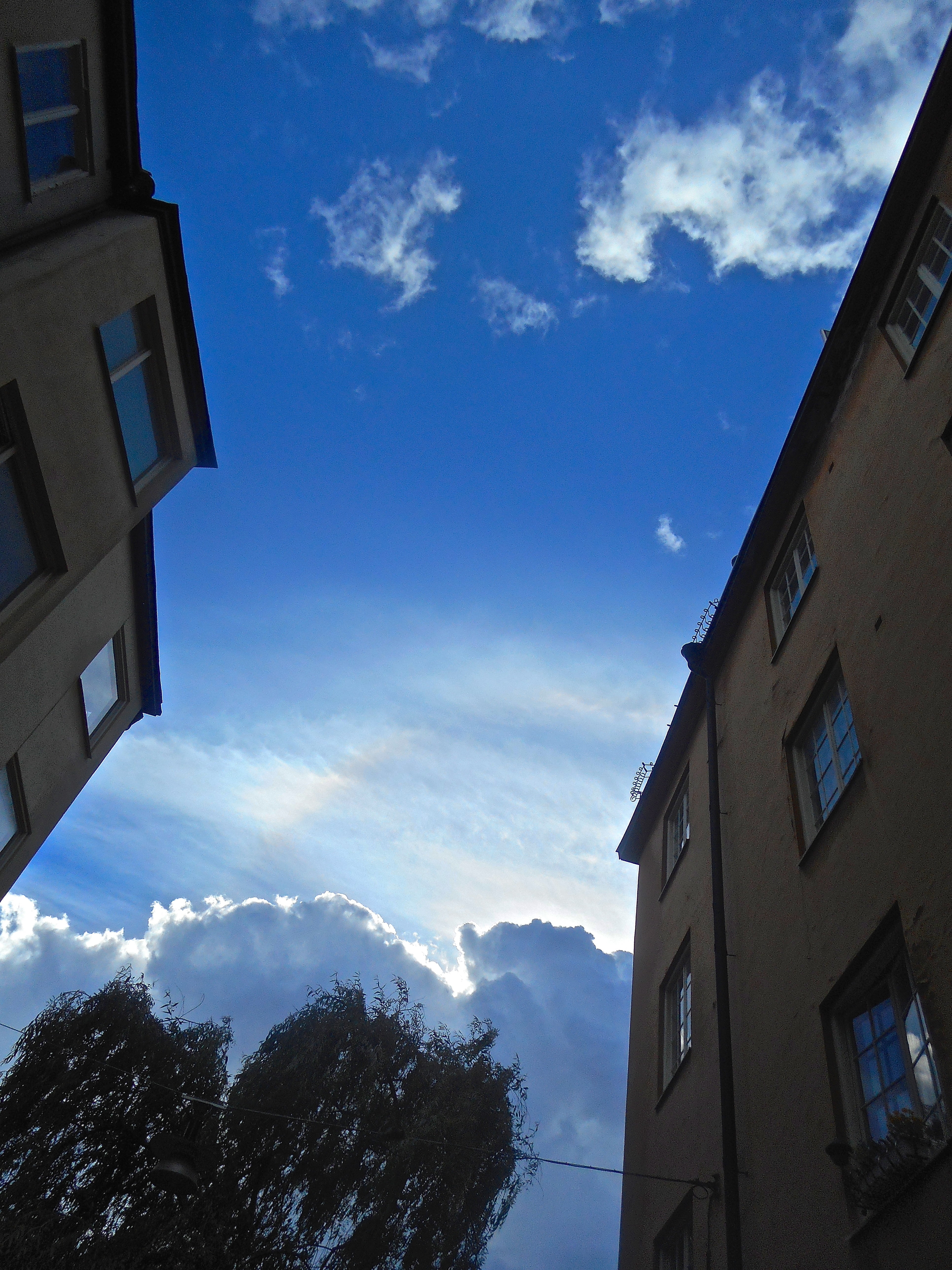 facade, blue sky, cloud, södermalm, stockholm, cloud - sky