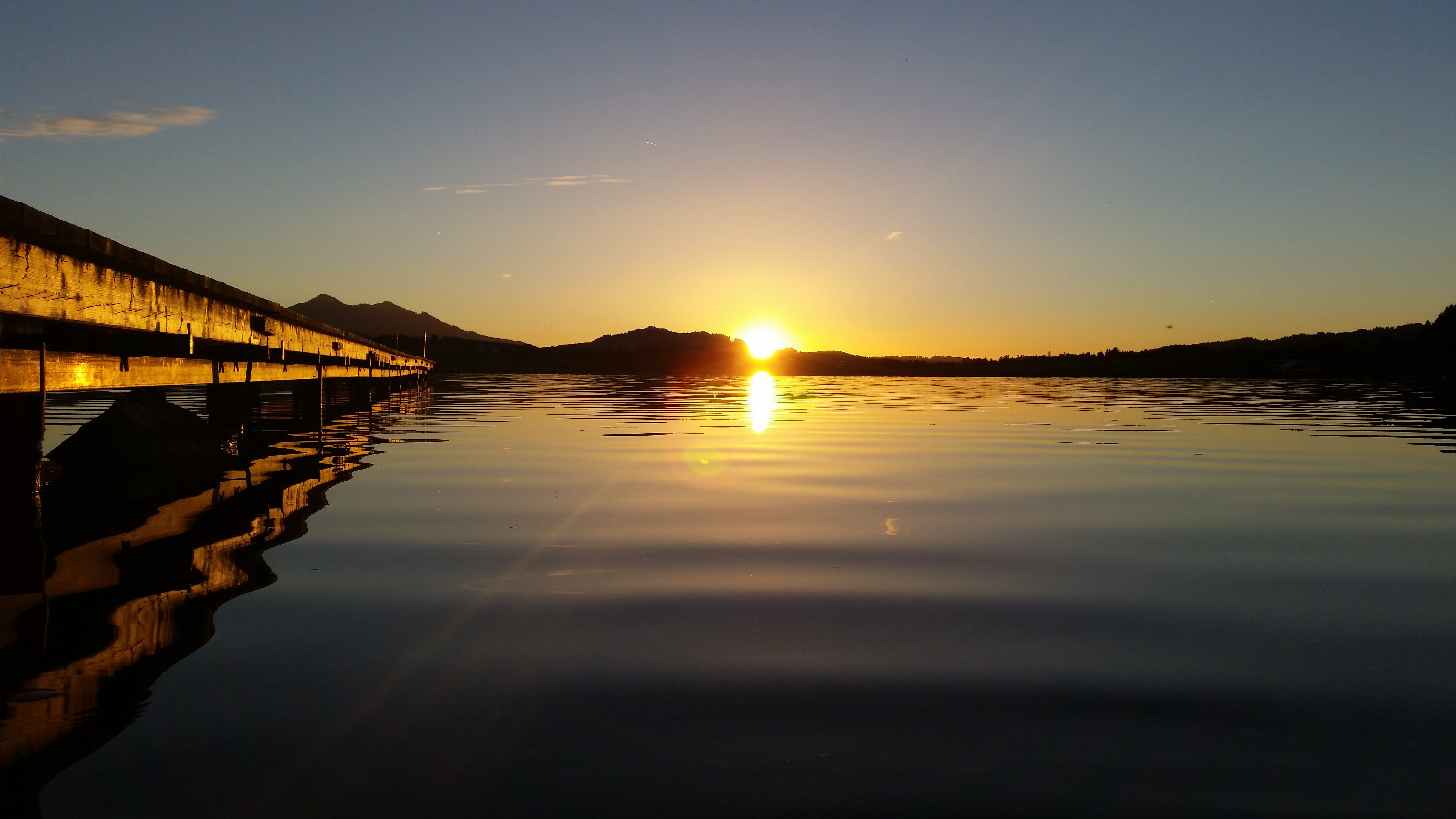 sunset, web, wave, mirroring, sky, water, reflection, tranquility