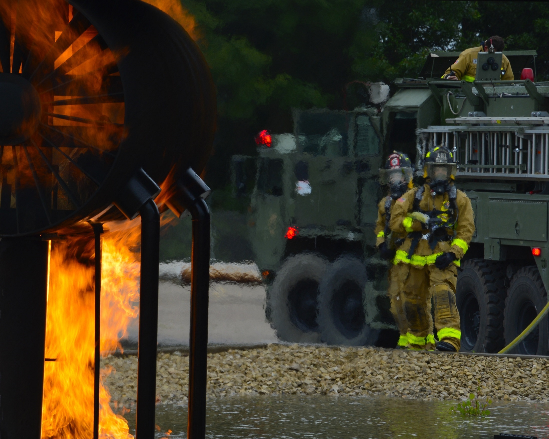 firefighters, training, live, controlled, protection, danger
