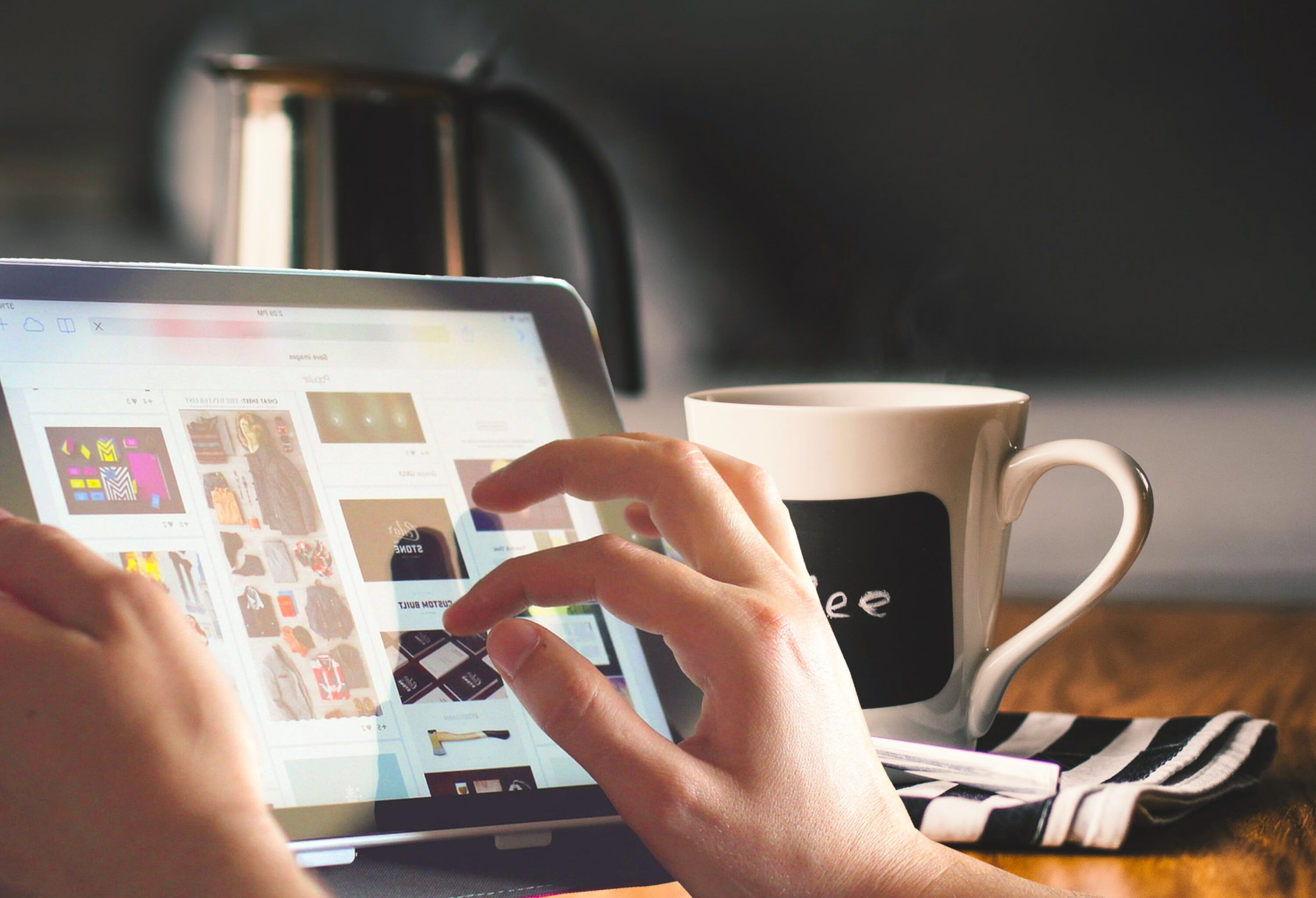 ipad, coffee, tablet, technology, touch, computer, screen, communication