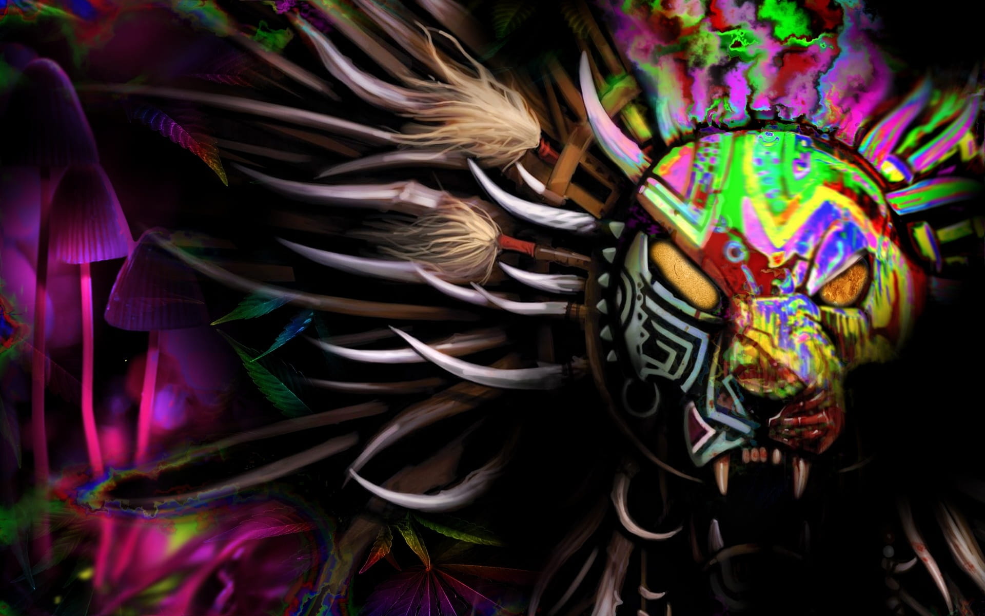 decoration, art, abstract, tribal, tiger, animal, trippy, psychedelic