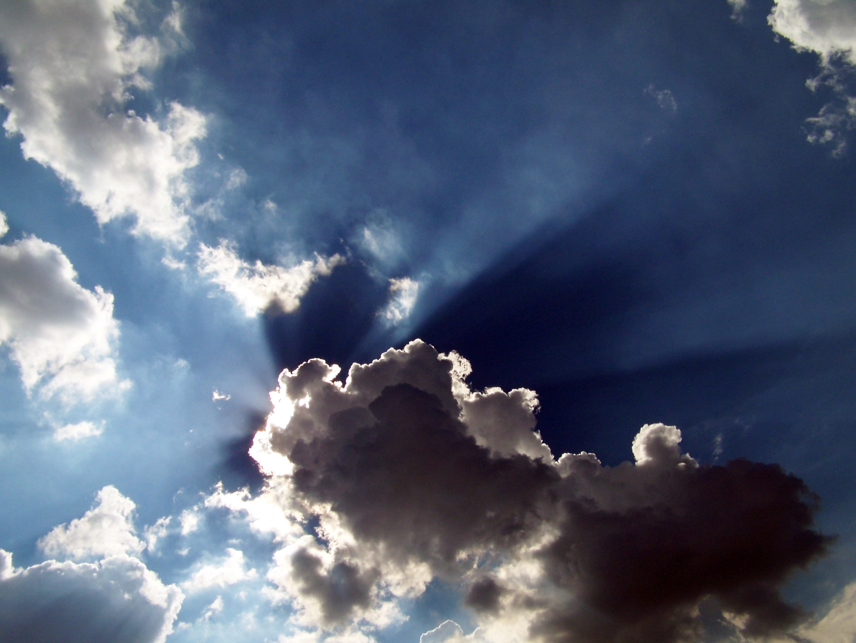 clouds, sky, sun, rays, silver, lining, cloud - sky, cloudscape