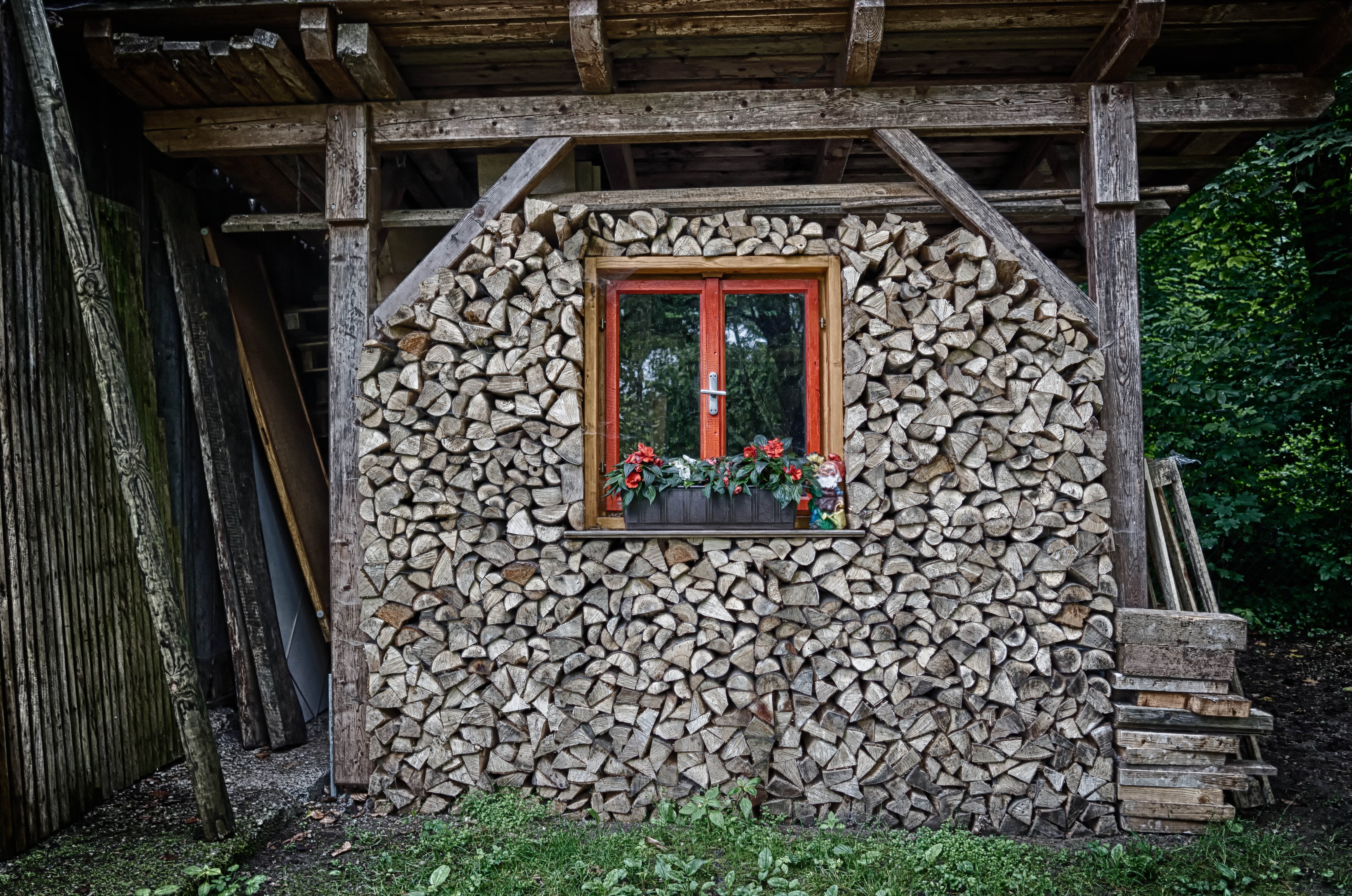 hut, wood, stacking, window, old, architecture, house, built structure