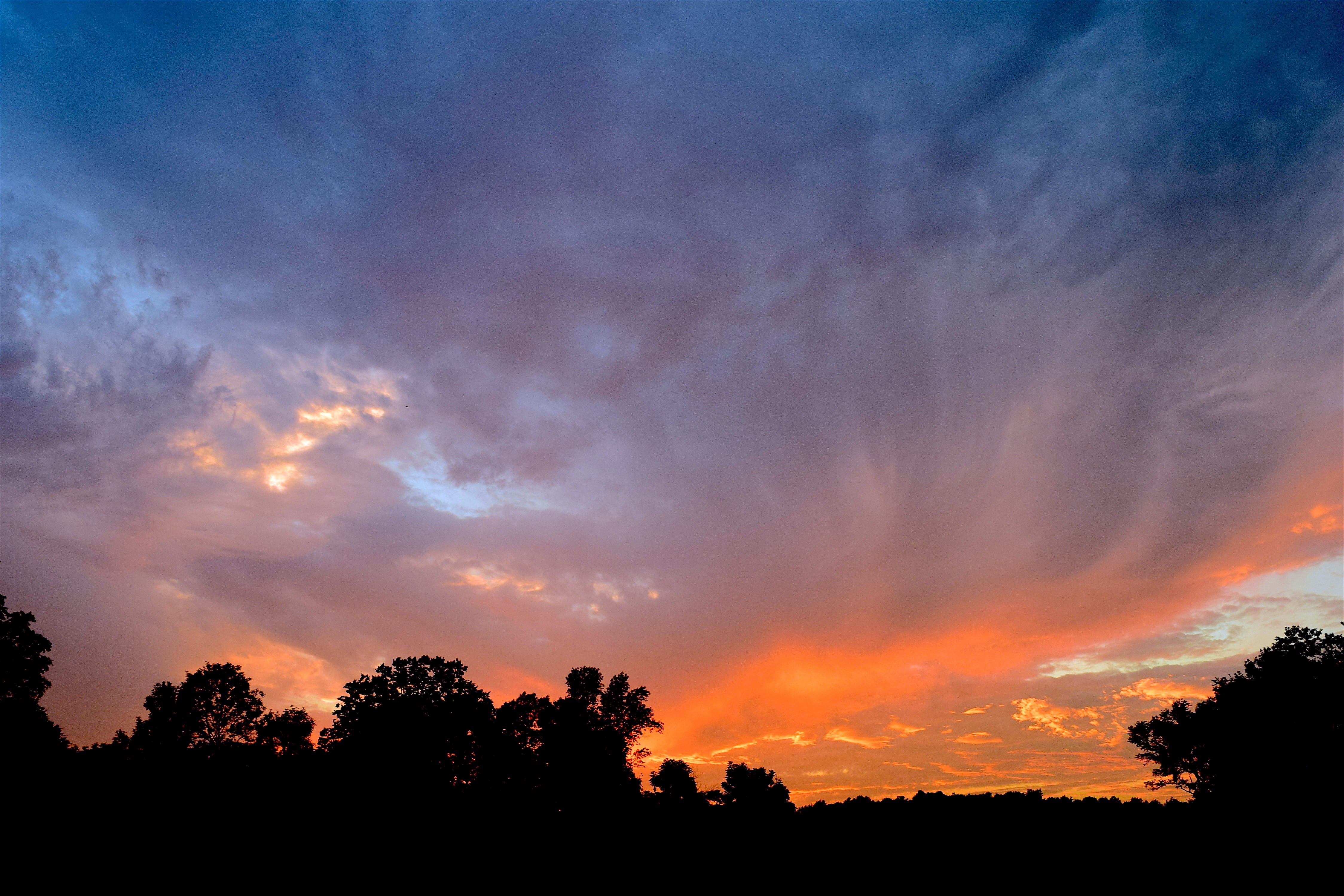 sunset, clouds, landscape, dramatic, colors, sky, sunlight