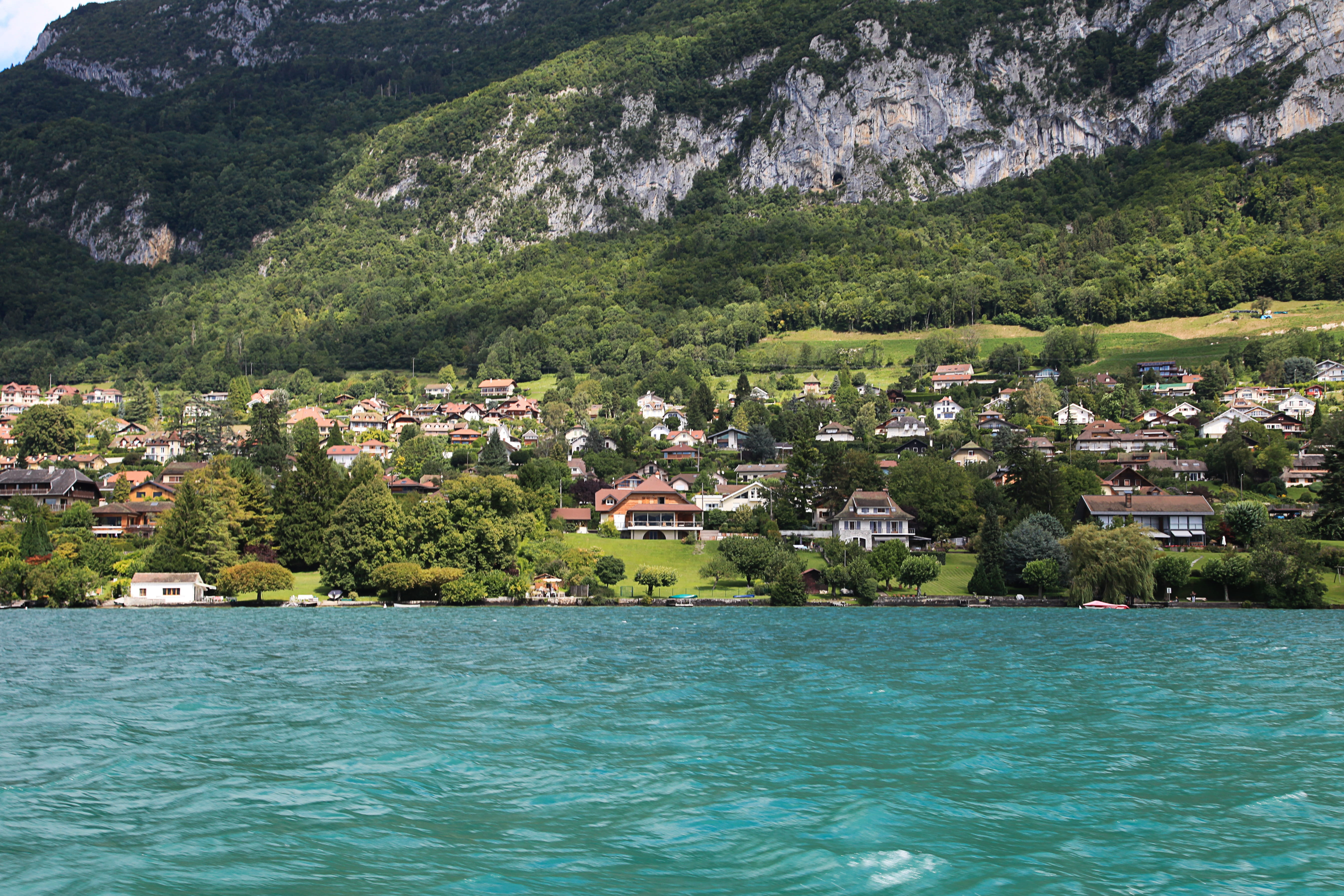 annecy, lake, city, village, annecy lake, house, water's edge