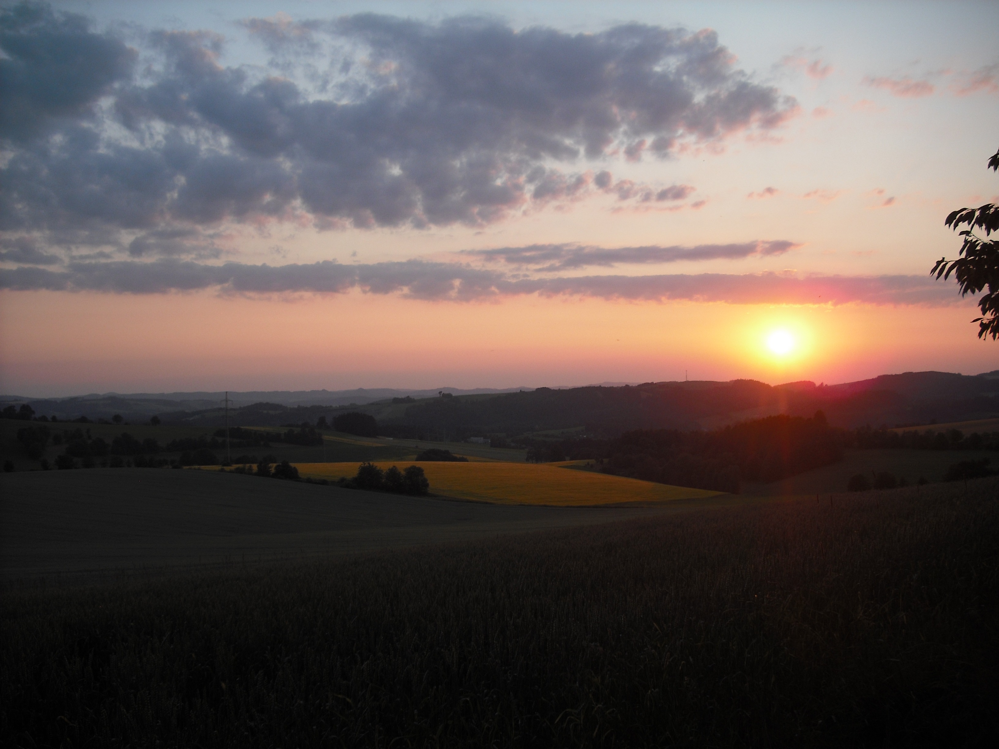 west, sun, light, sky, sunset, landscape, summer, clouds, dark clouds
