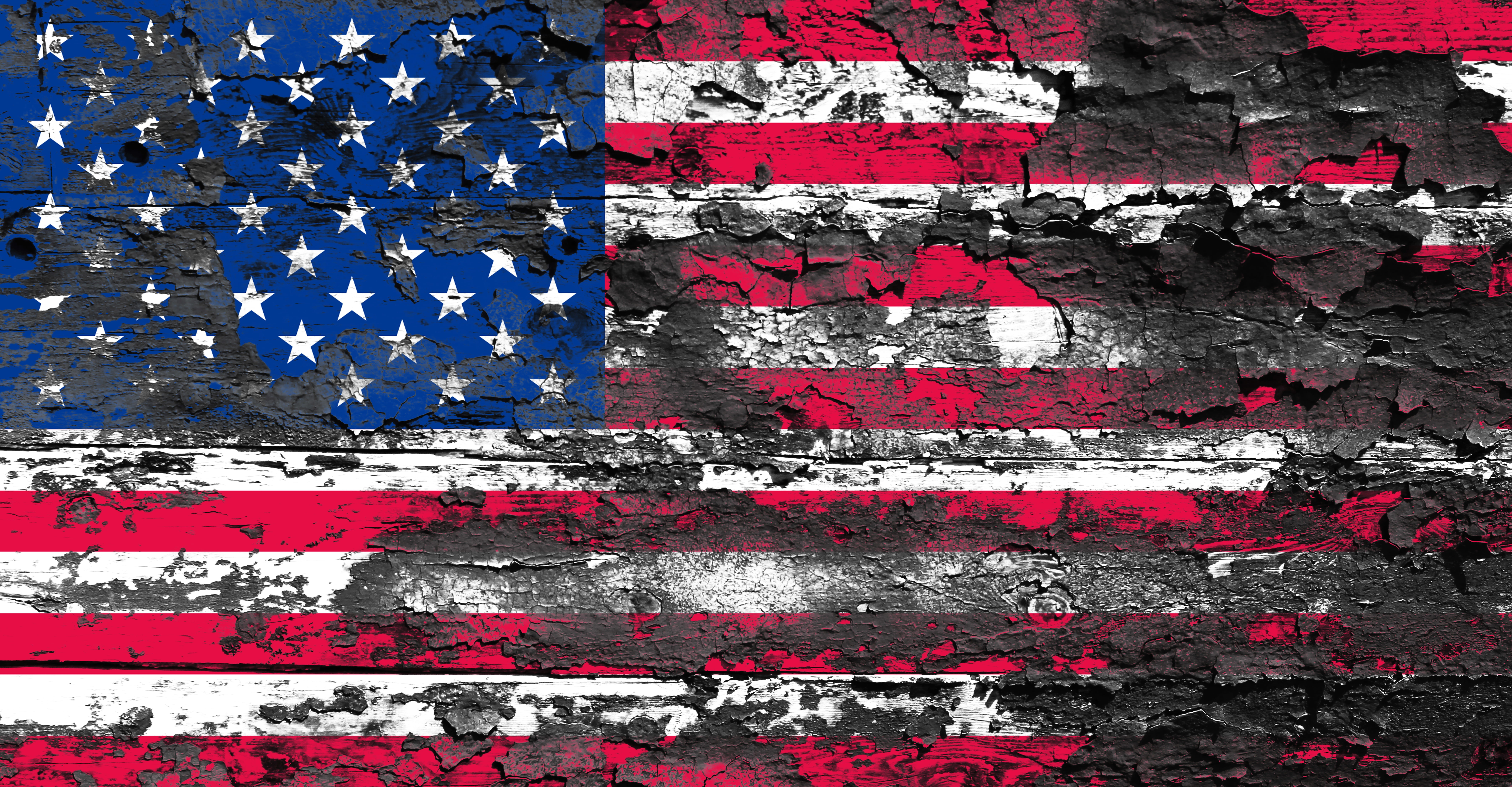 withered flag of America on wood wallpaper, usa, american, old