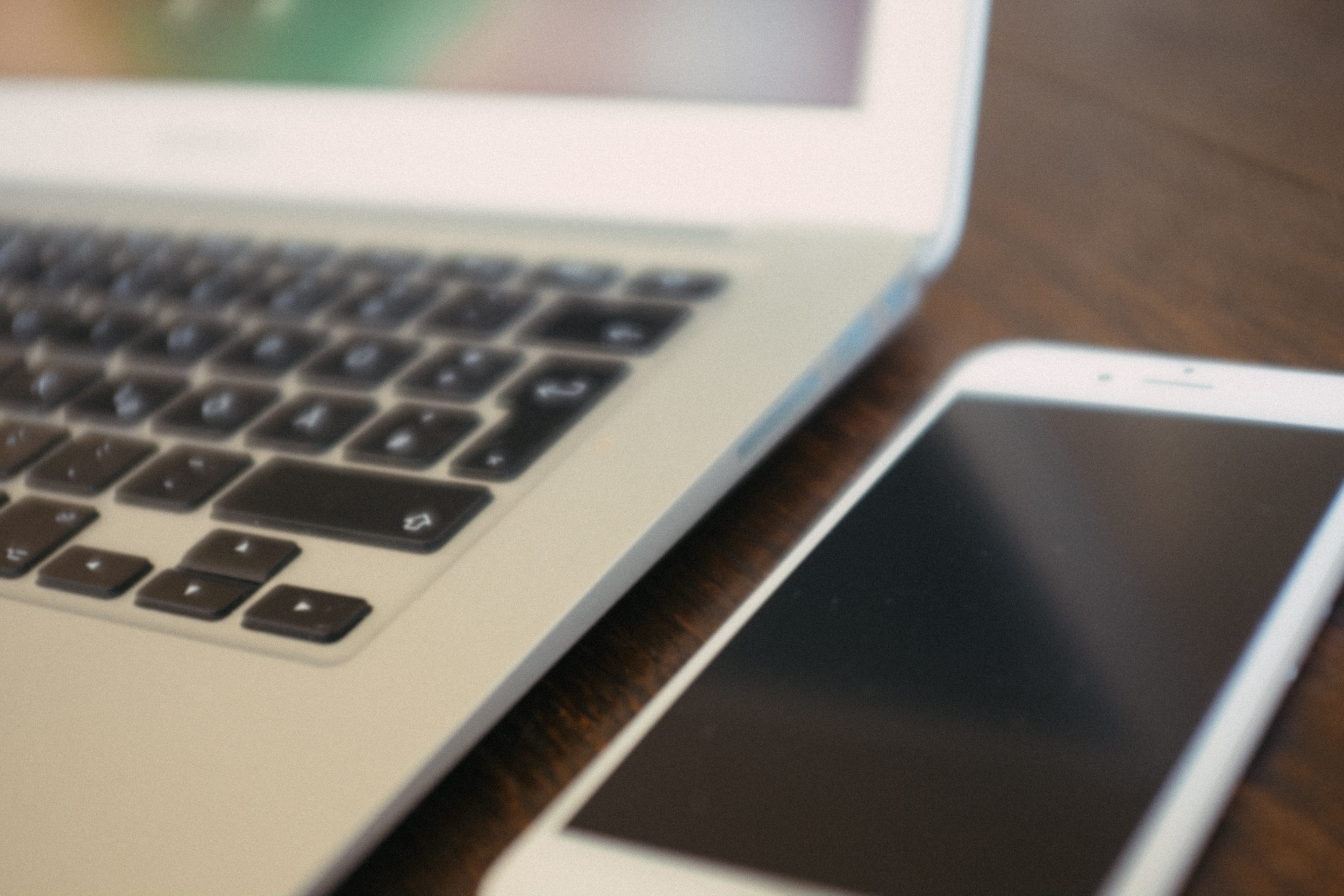 iPhone and Macbook, objects, laptop, technology, computer, internet