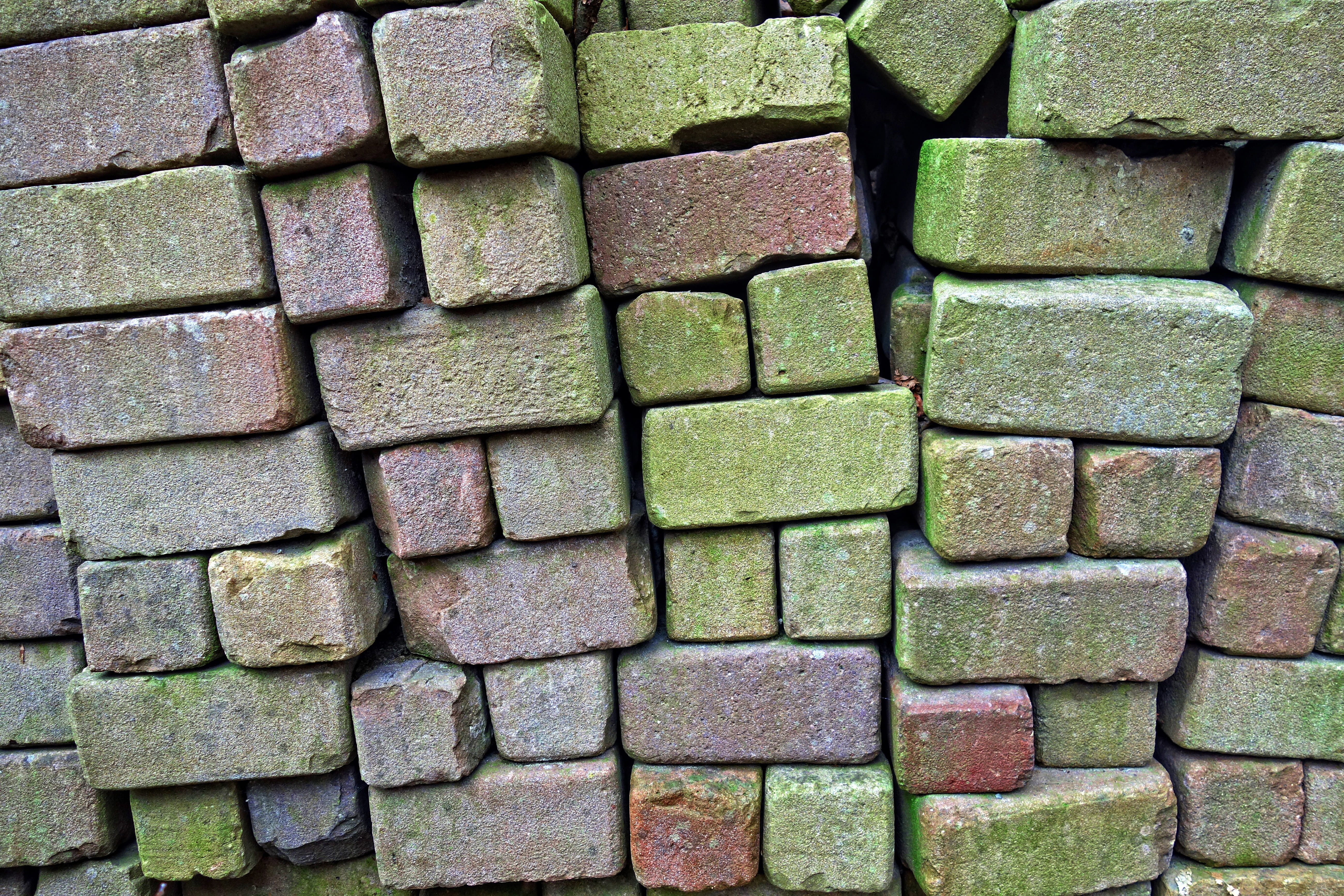 brick, stack, stacked bricks, stone, material, building material