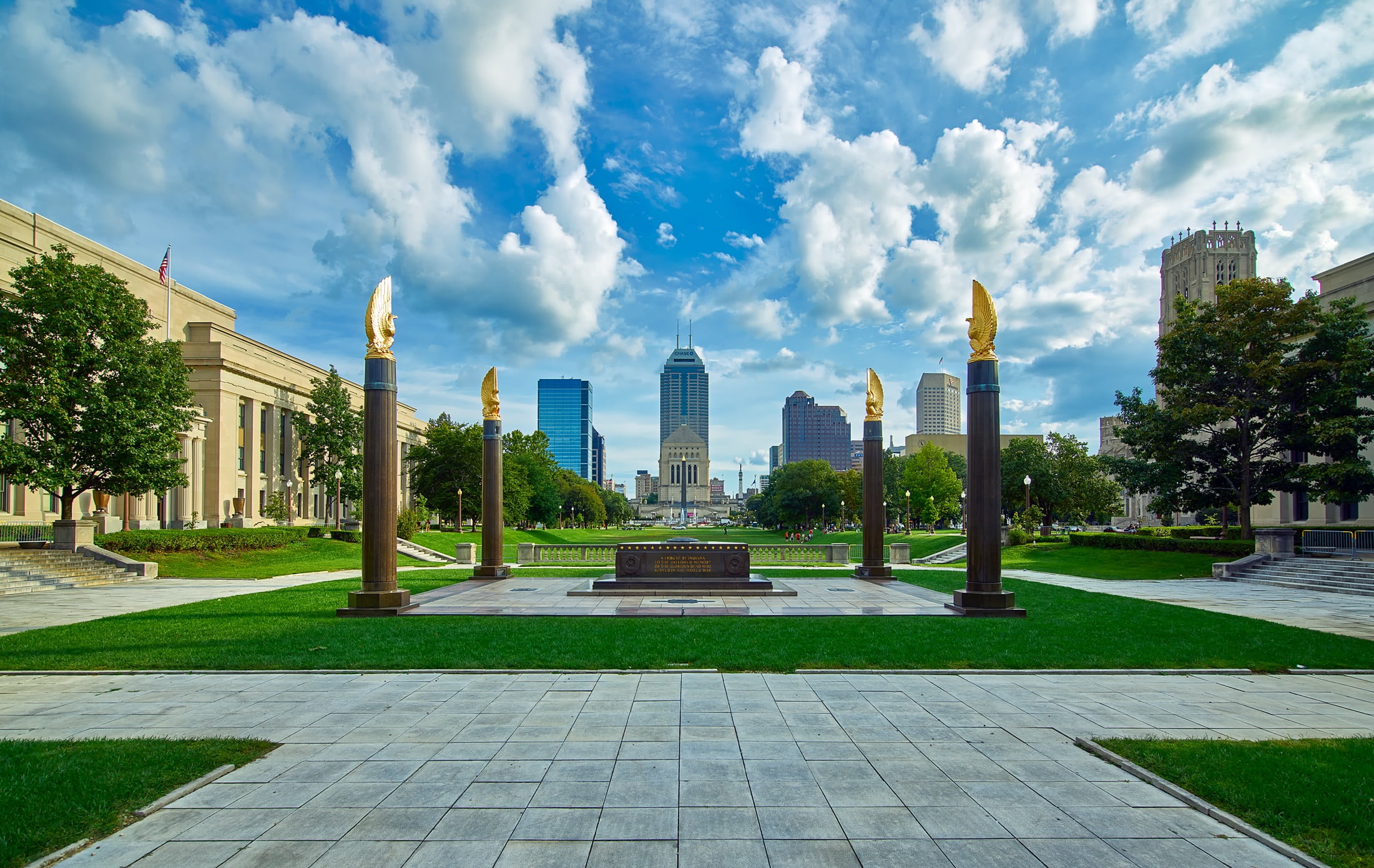 outdoor monument in park during daytime, indianapolis, city, urban