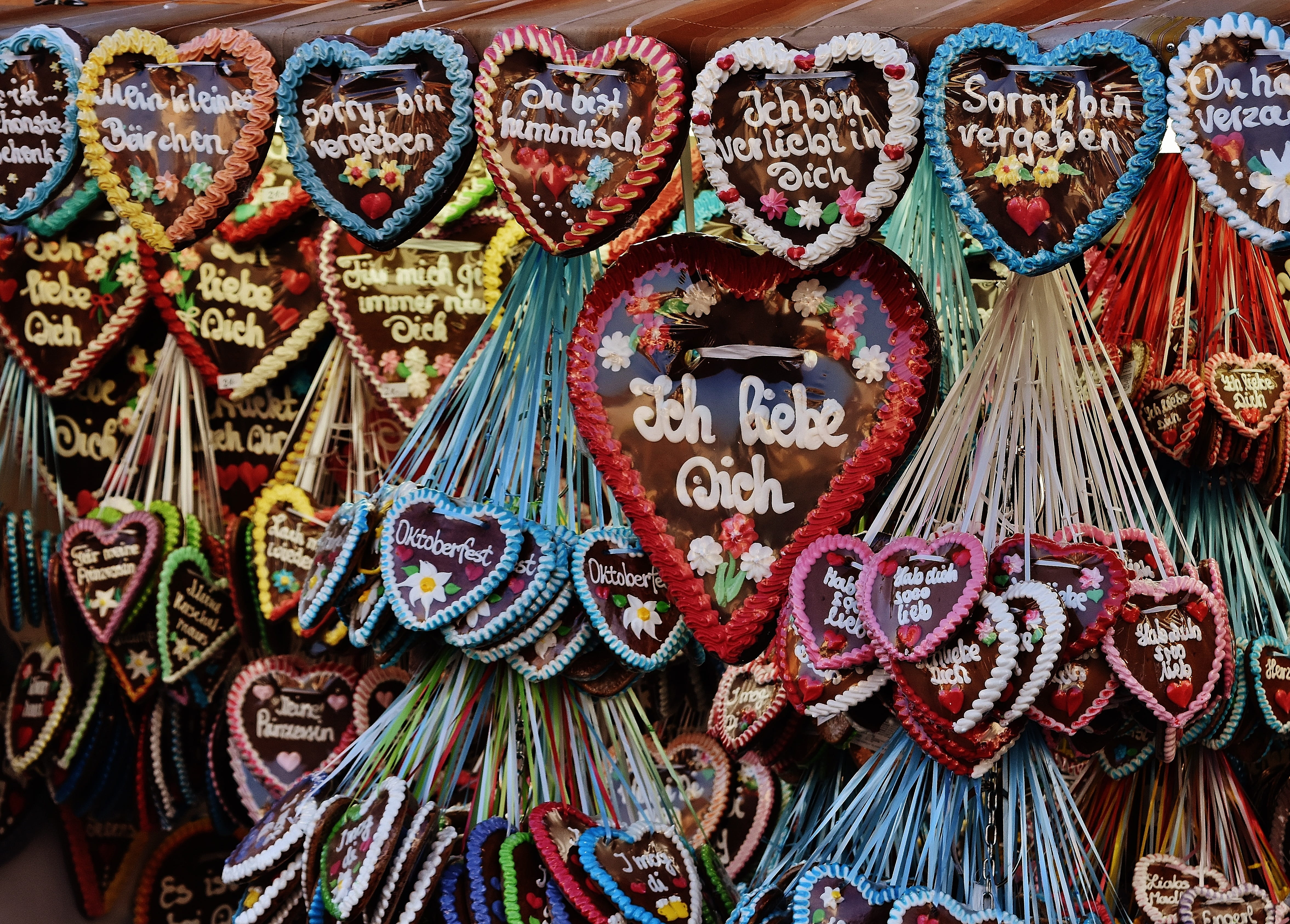 close-up photography of heart-shaped assorted-color ornament lot