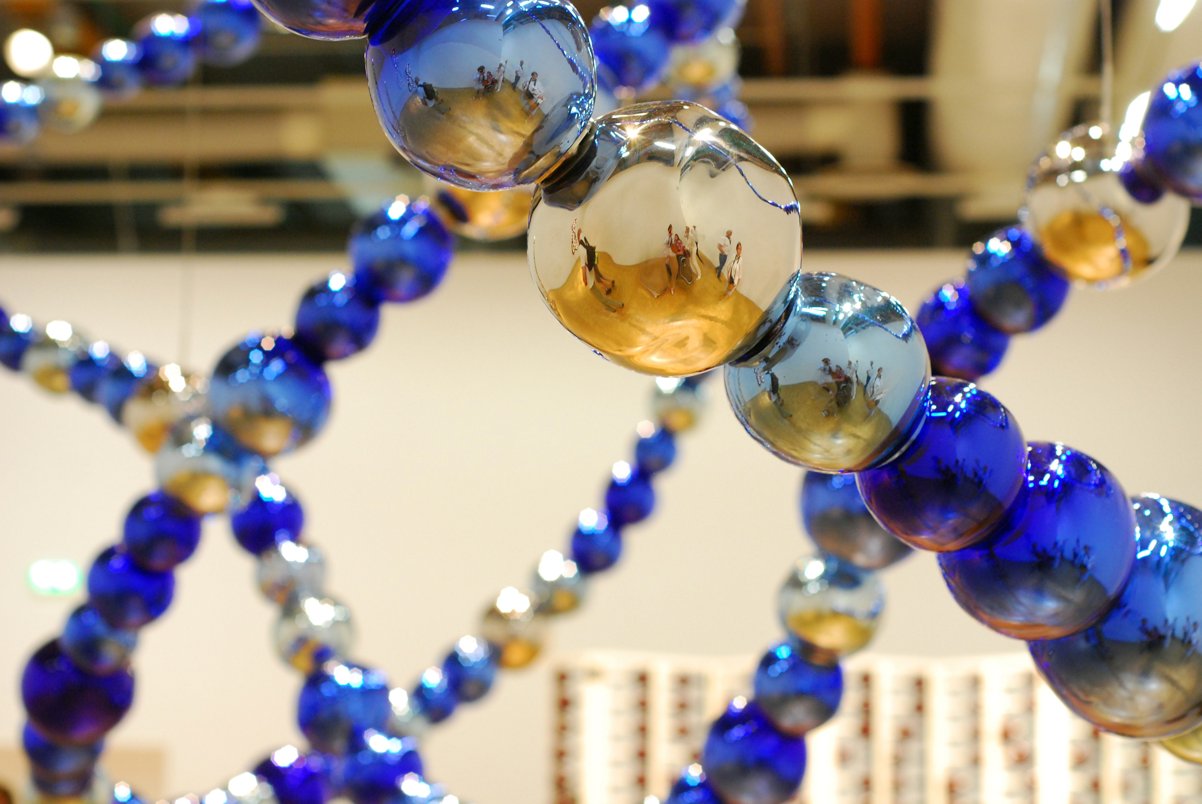 art, beads, transparency, reflection, blue, transparent, white