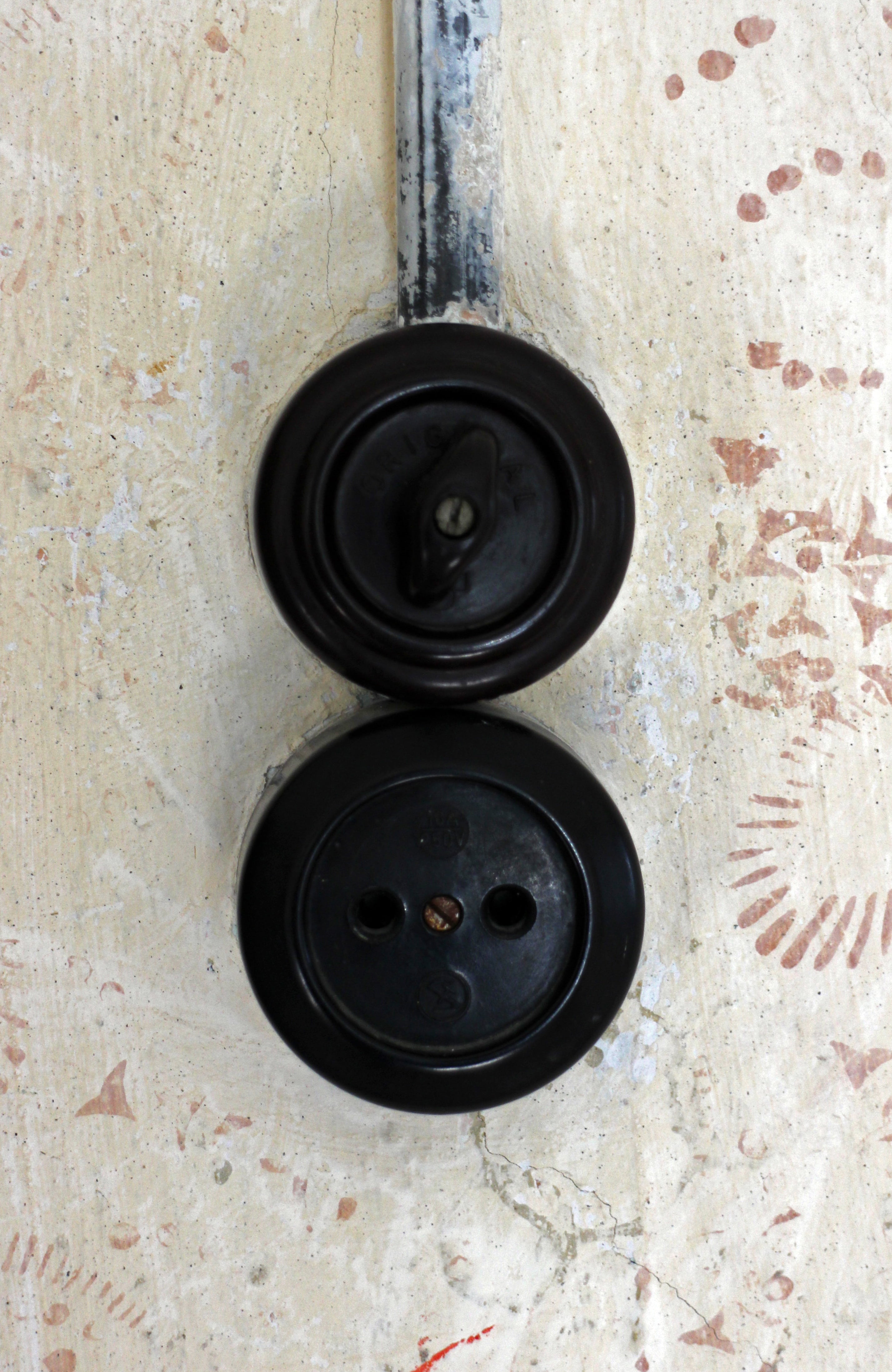 light switch, socket, lighting, interior, old, nostalgia, nostalgic