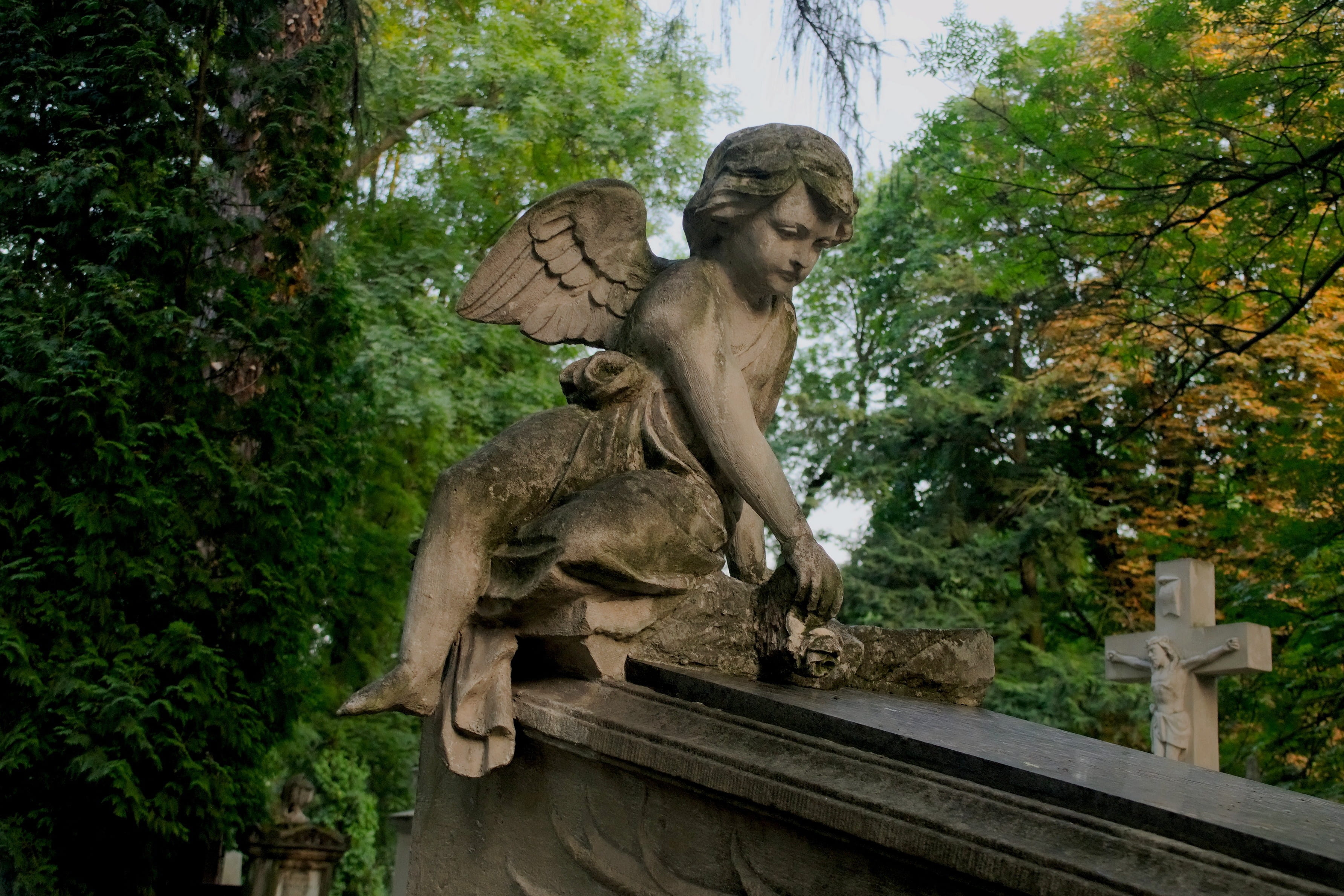 cemetery, sculpture, the tomb of, monument, figure, bereavement