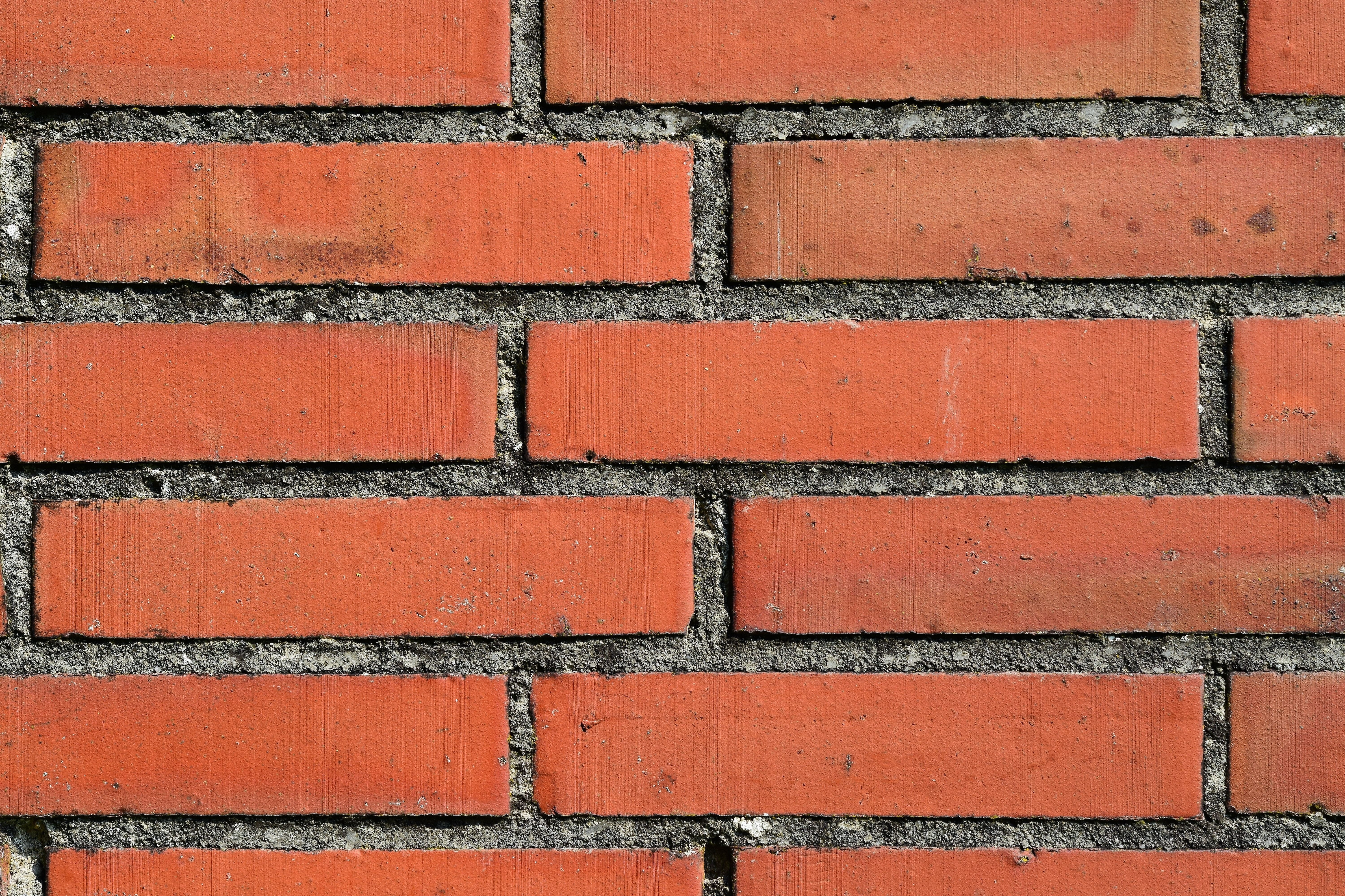 orange bricks wall, red, structure, masonry, old, texture, stone