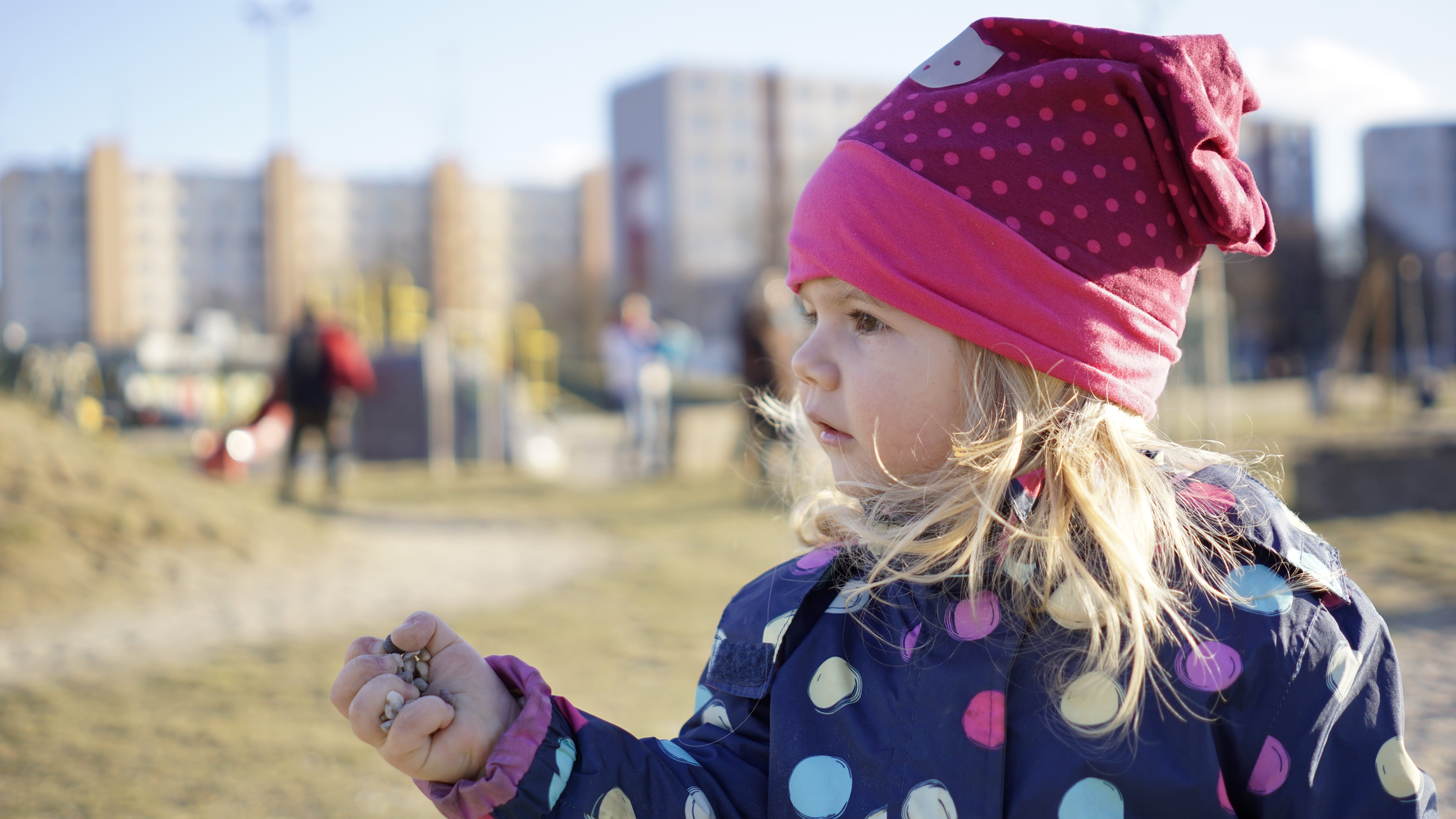 Child, Profile, Spring, Outdoors, headshot, focus on foreground