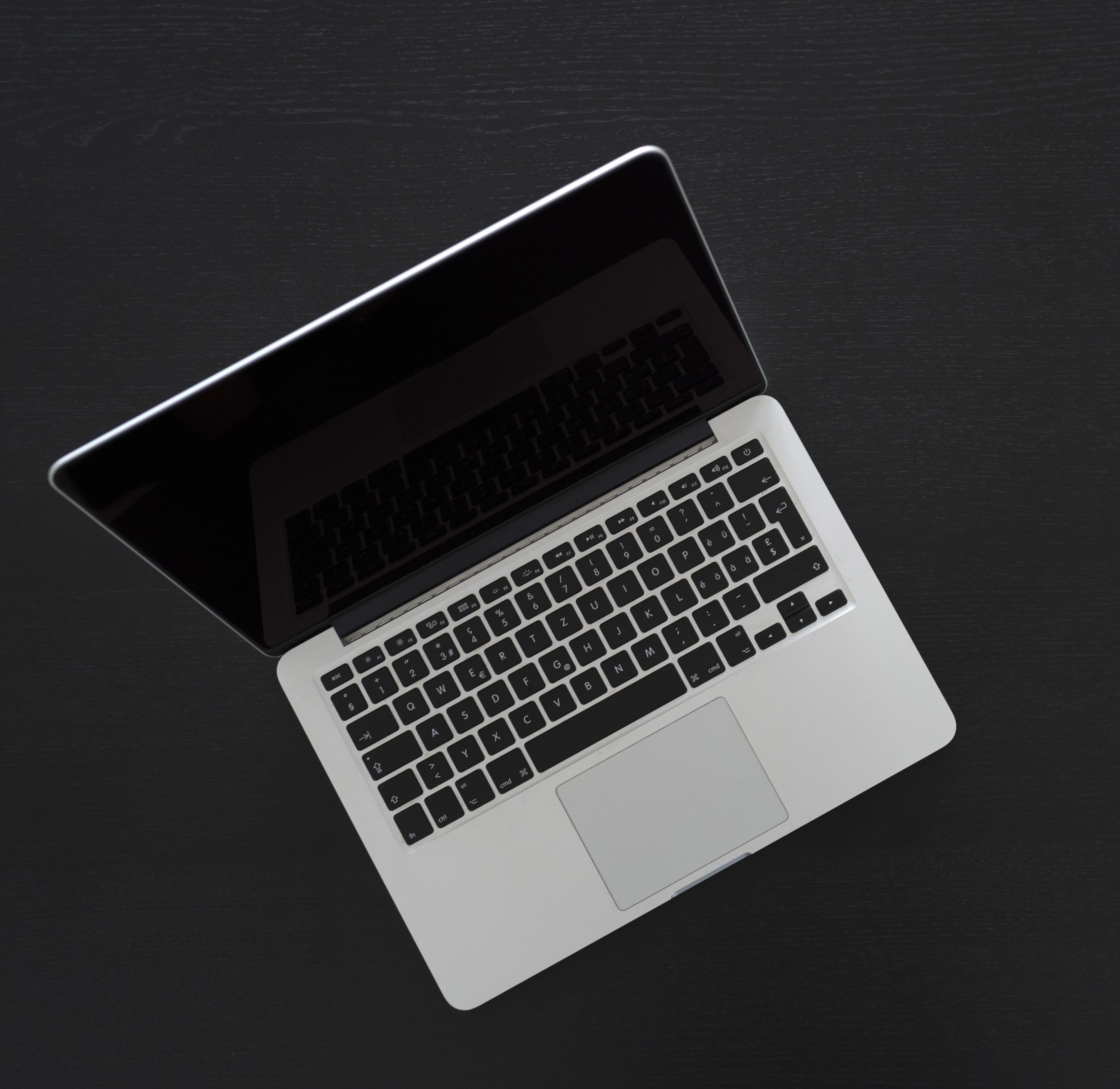 Laptop Computer with black screen, business, computing, photo