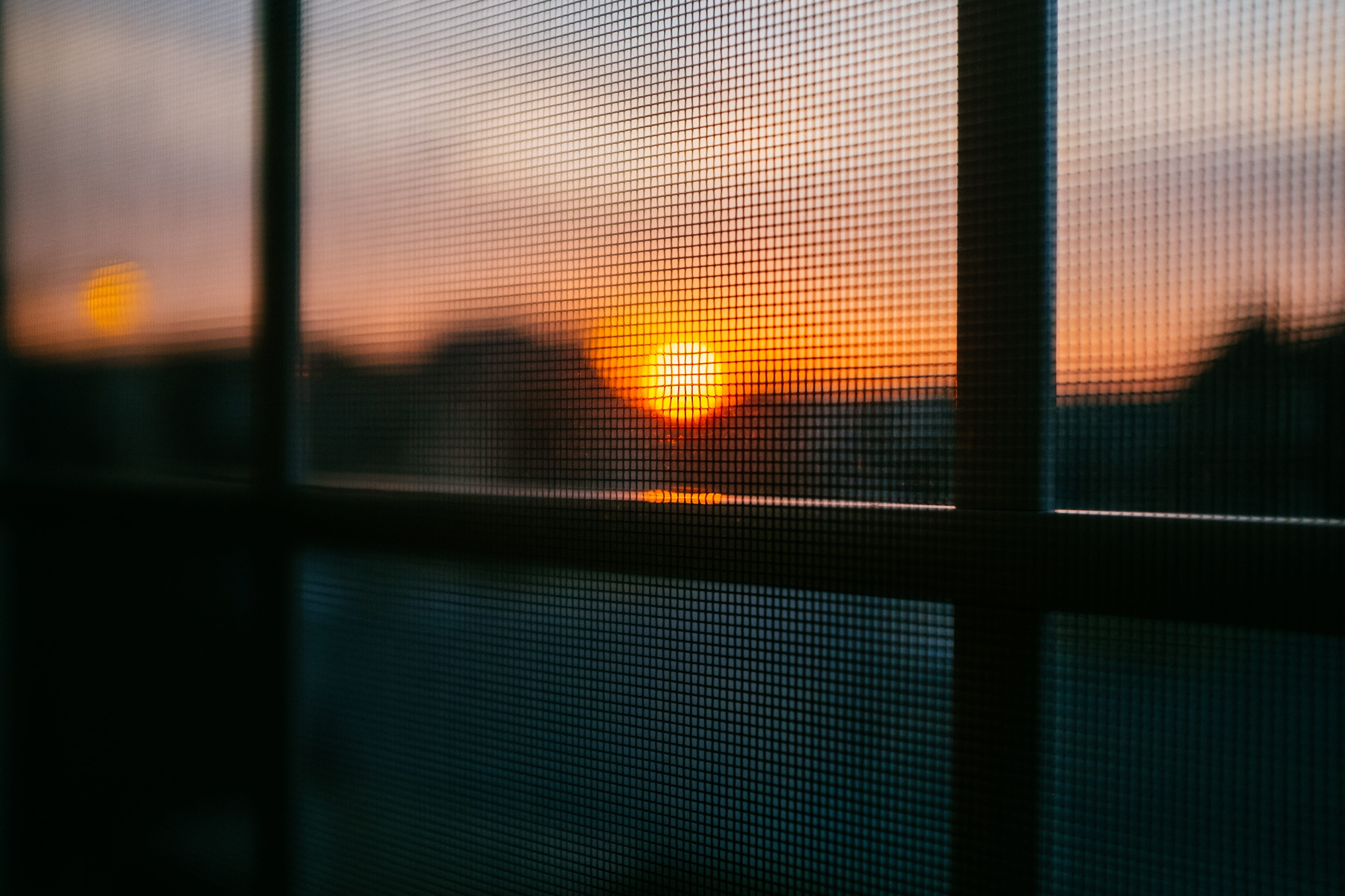 sunset, dusk, screen, window, architecture, built structure
