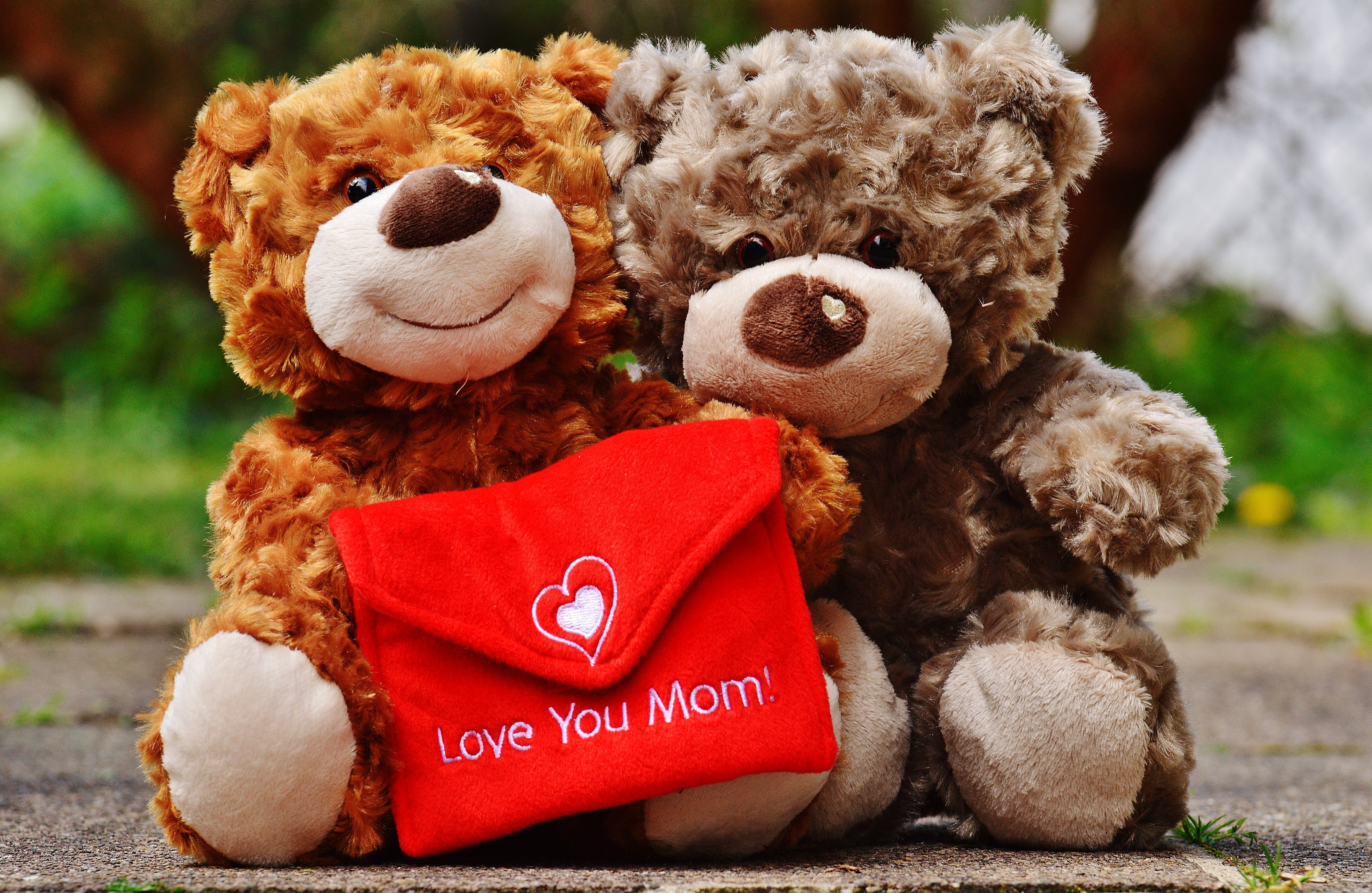 two bear plush toys, teddy, mother's day, love, mama, greeting card