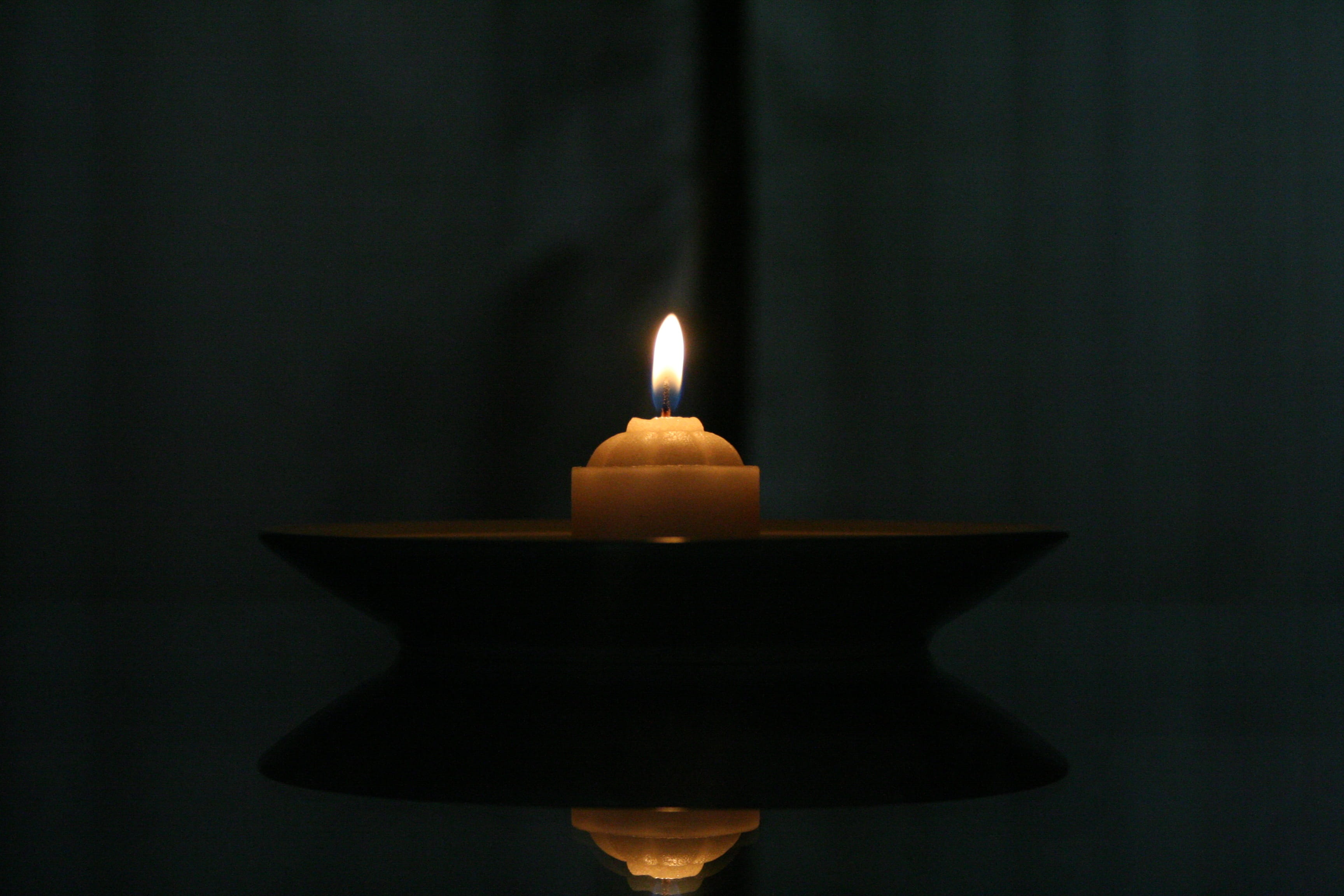 Candle, Fire, Light, flame, burning, black background, no people