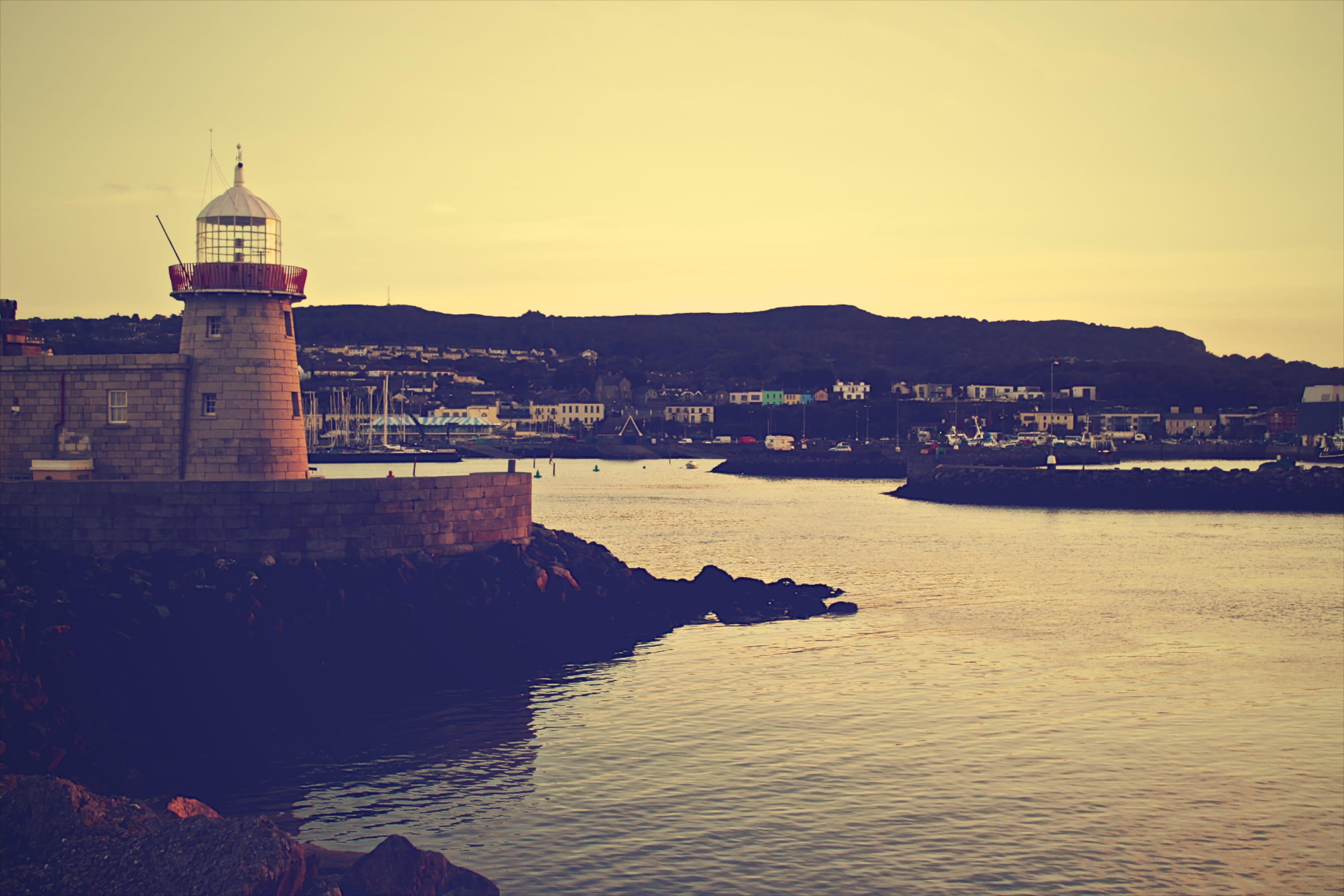 brown lighthouse near body of water, grunge, coast, coastline