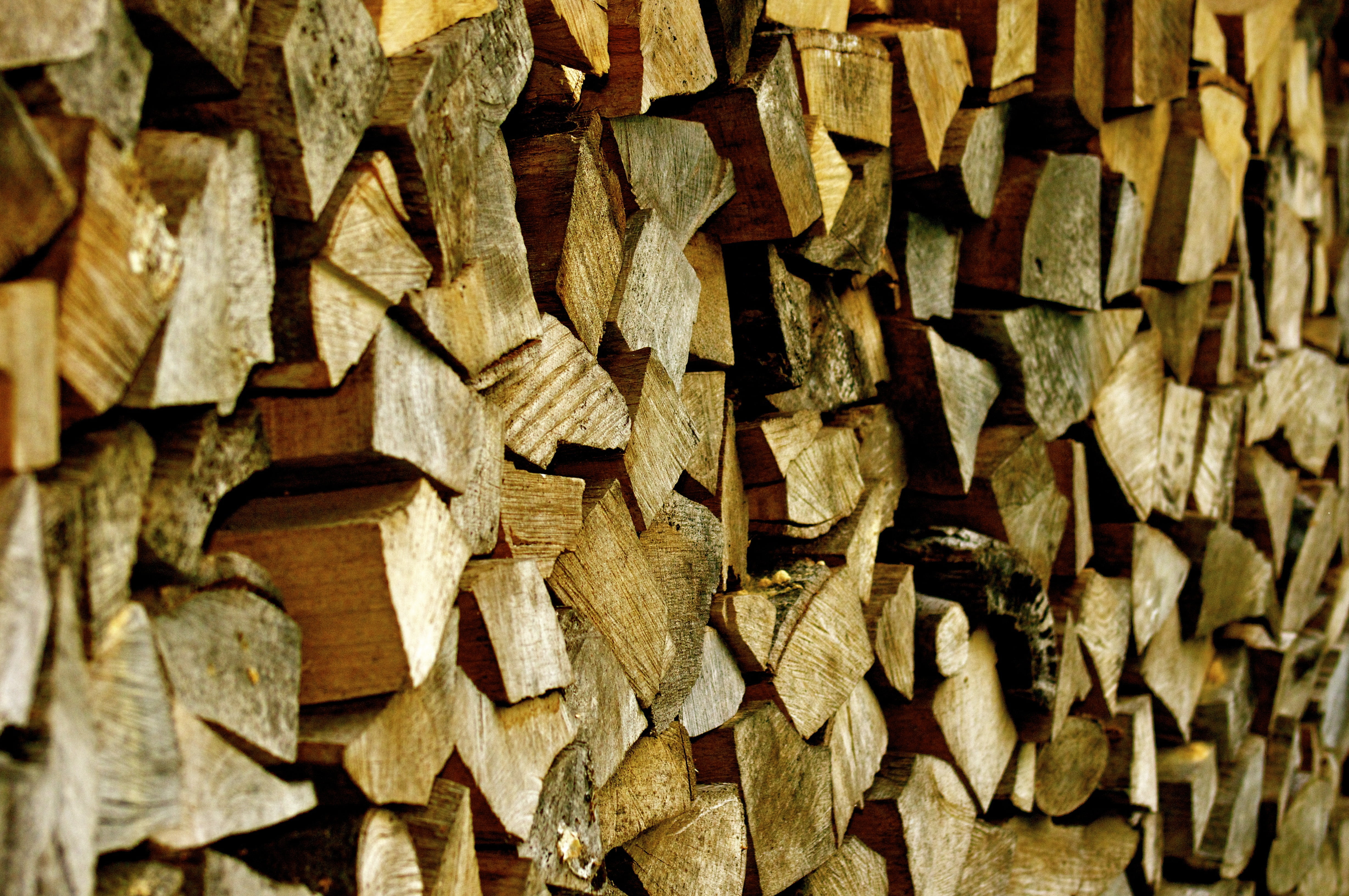 wood, forest, logs, split, winter, heating, mass, stack, brown