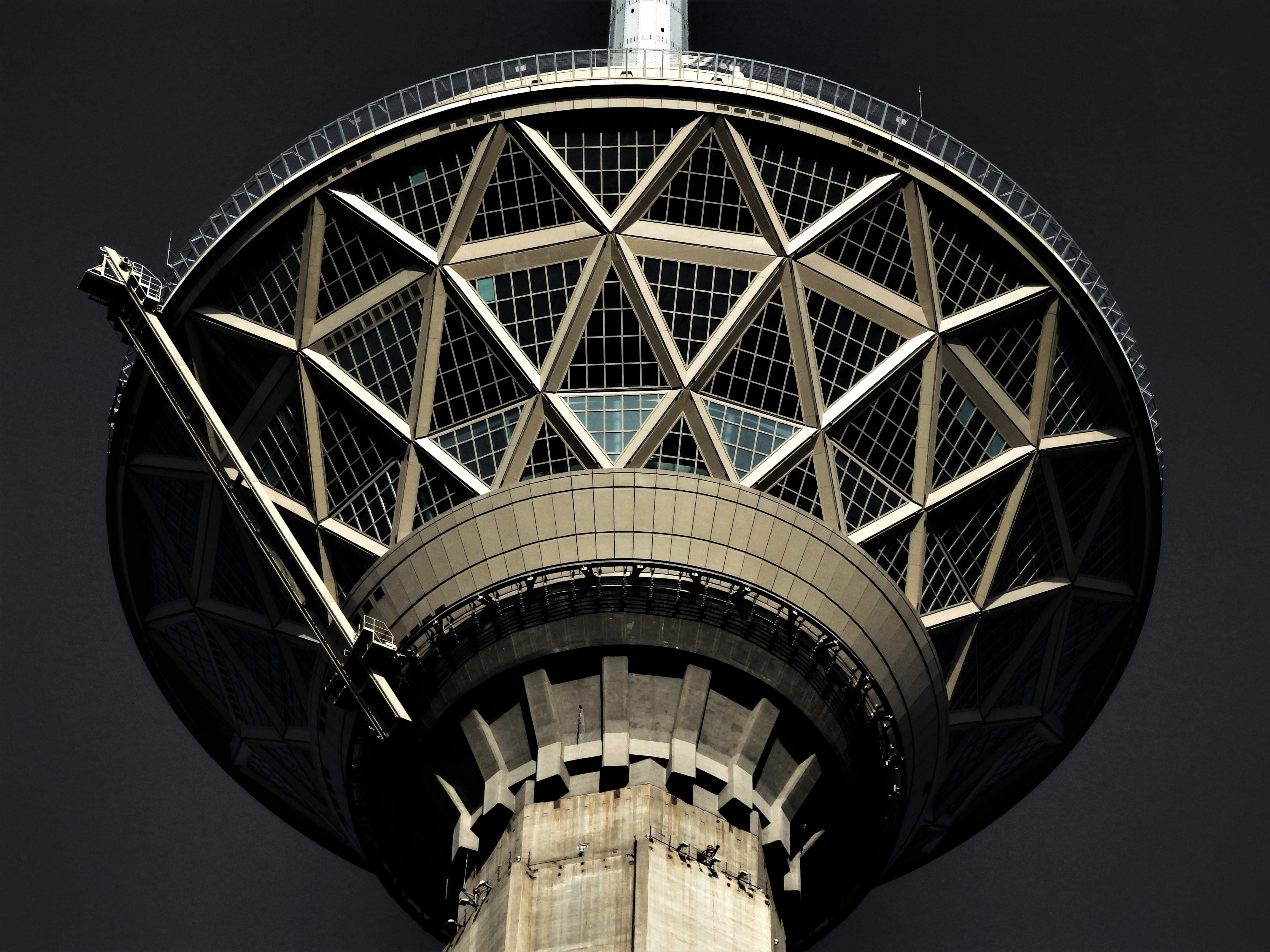 gray space needle tower in low angle photography, tower, look up, architecture, pattern, milad tower, iran