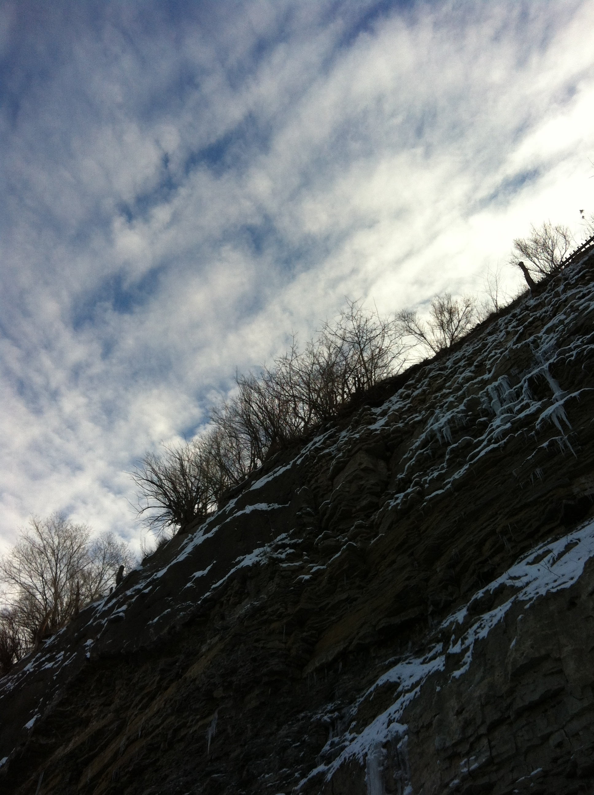 clouds, angle, angle perspective, cliff, snow, sky, cloud - sky