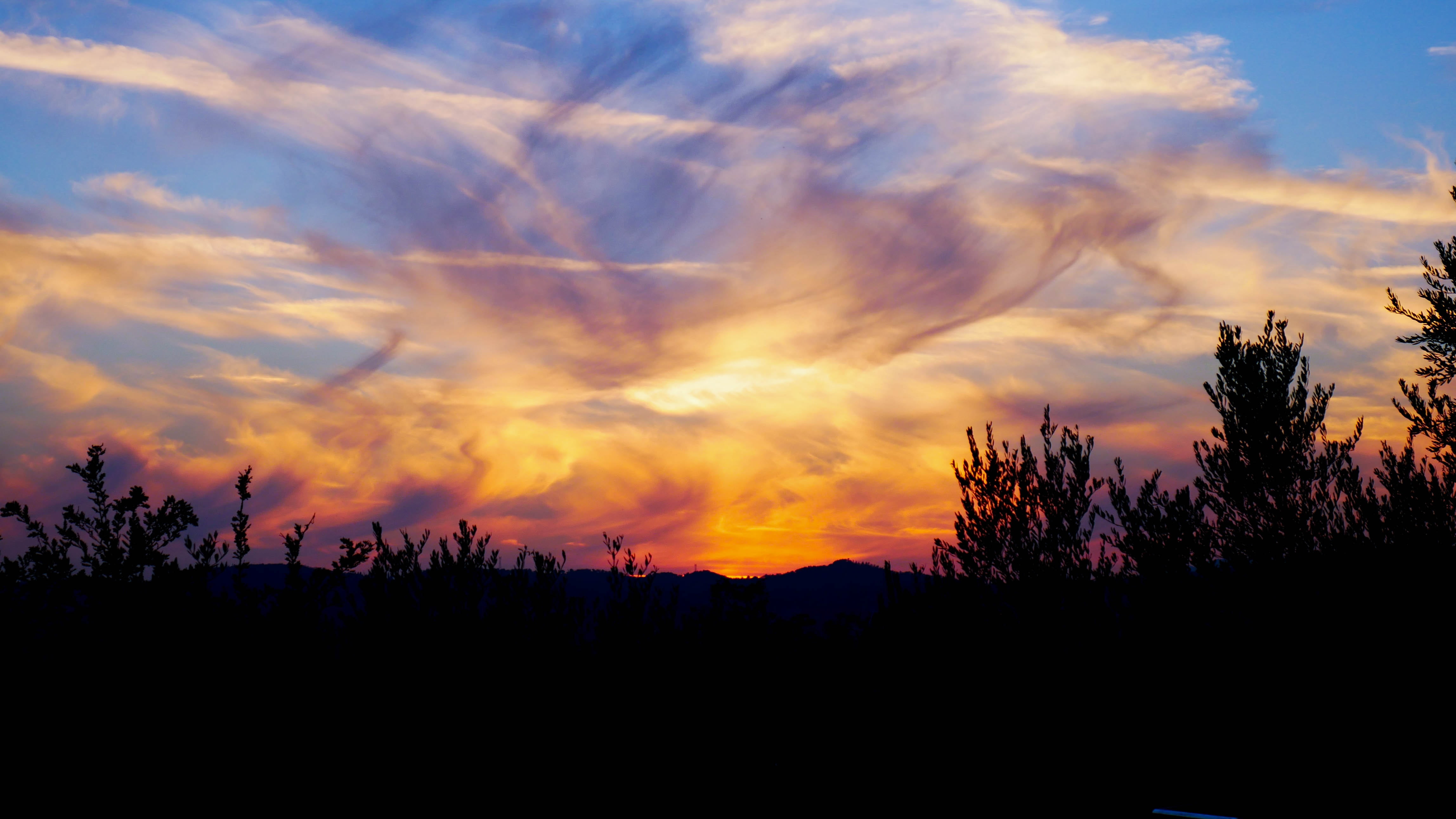 sunset, light, sky, clouds, perspective, mood, golden light
