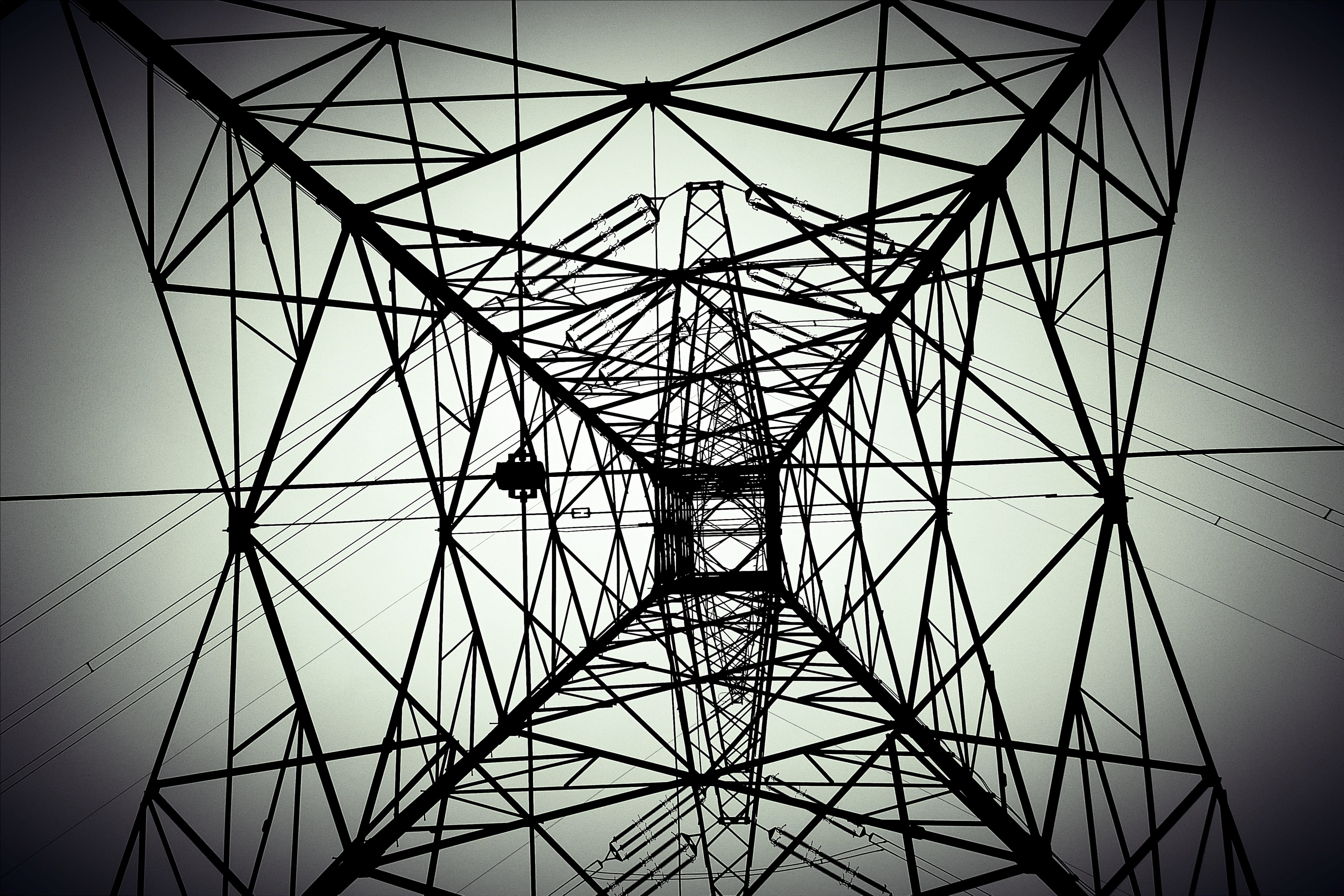steel, technology, the power of, energy, electricity, sky, electricity pylon
