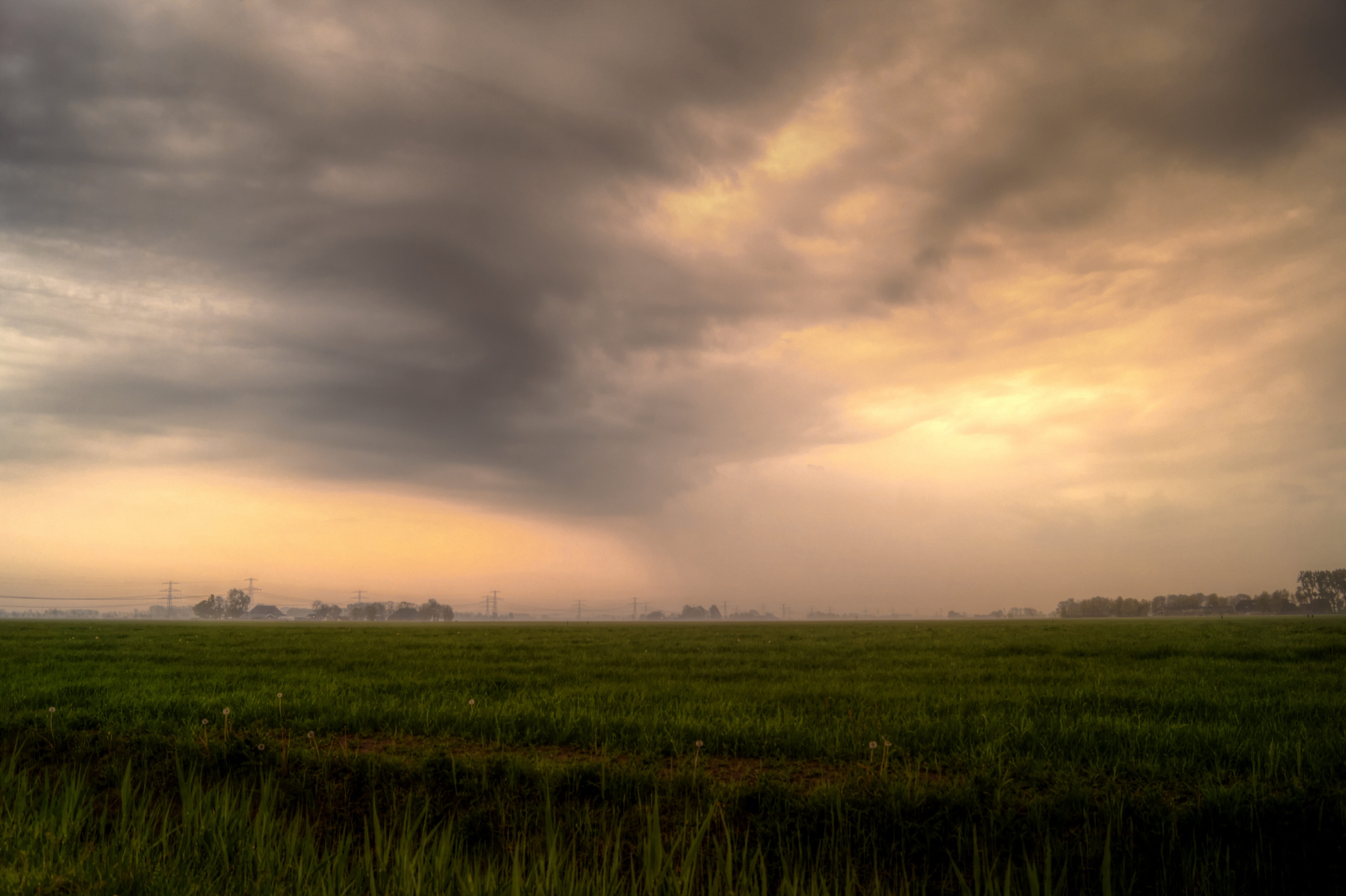 fields, storm, cloudy, sky, clouds, cloud - sky, environment