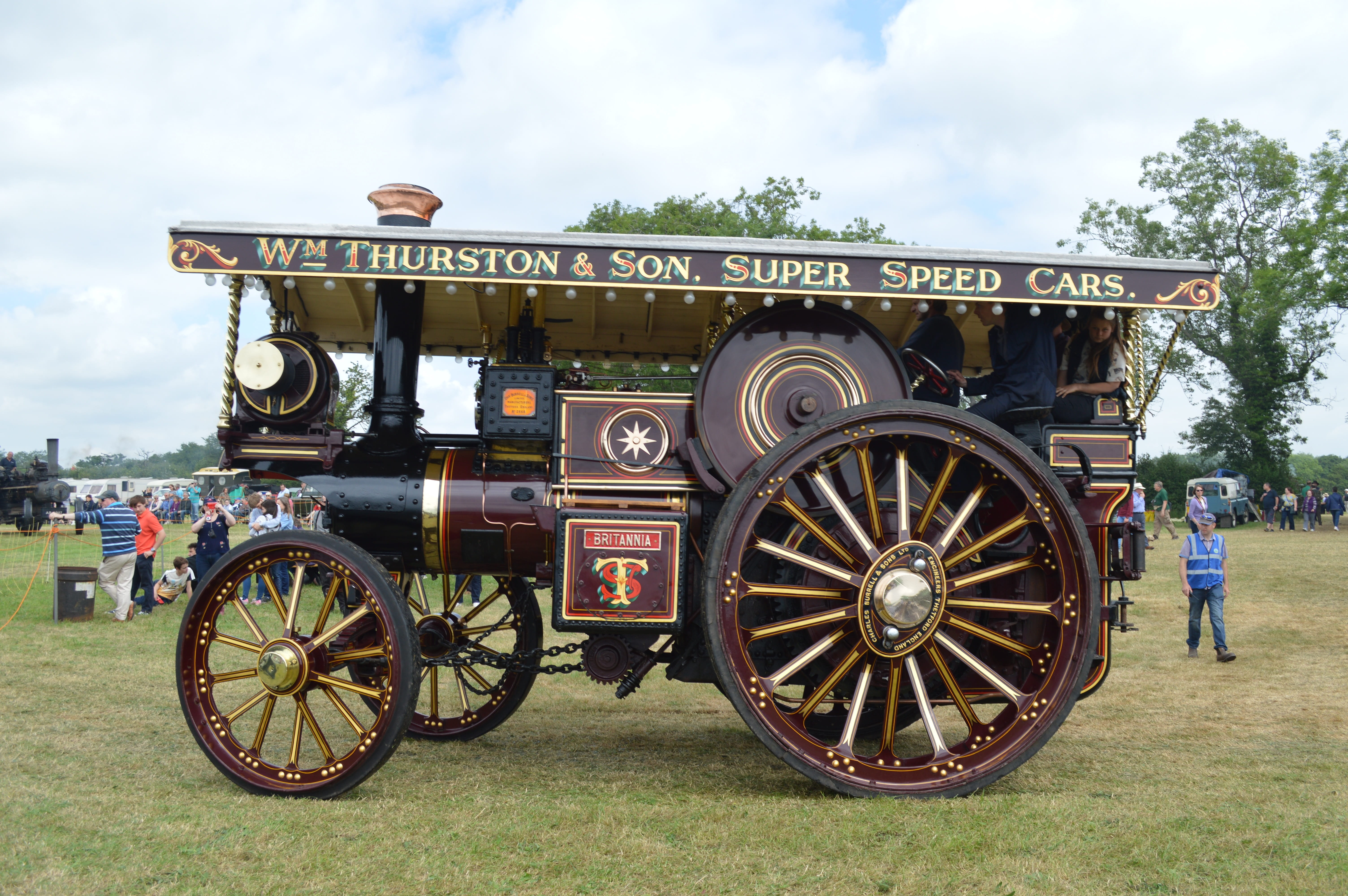 Steam, Engine, Traction Engine, transportation, outdoors, day