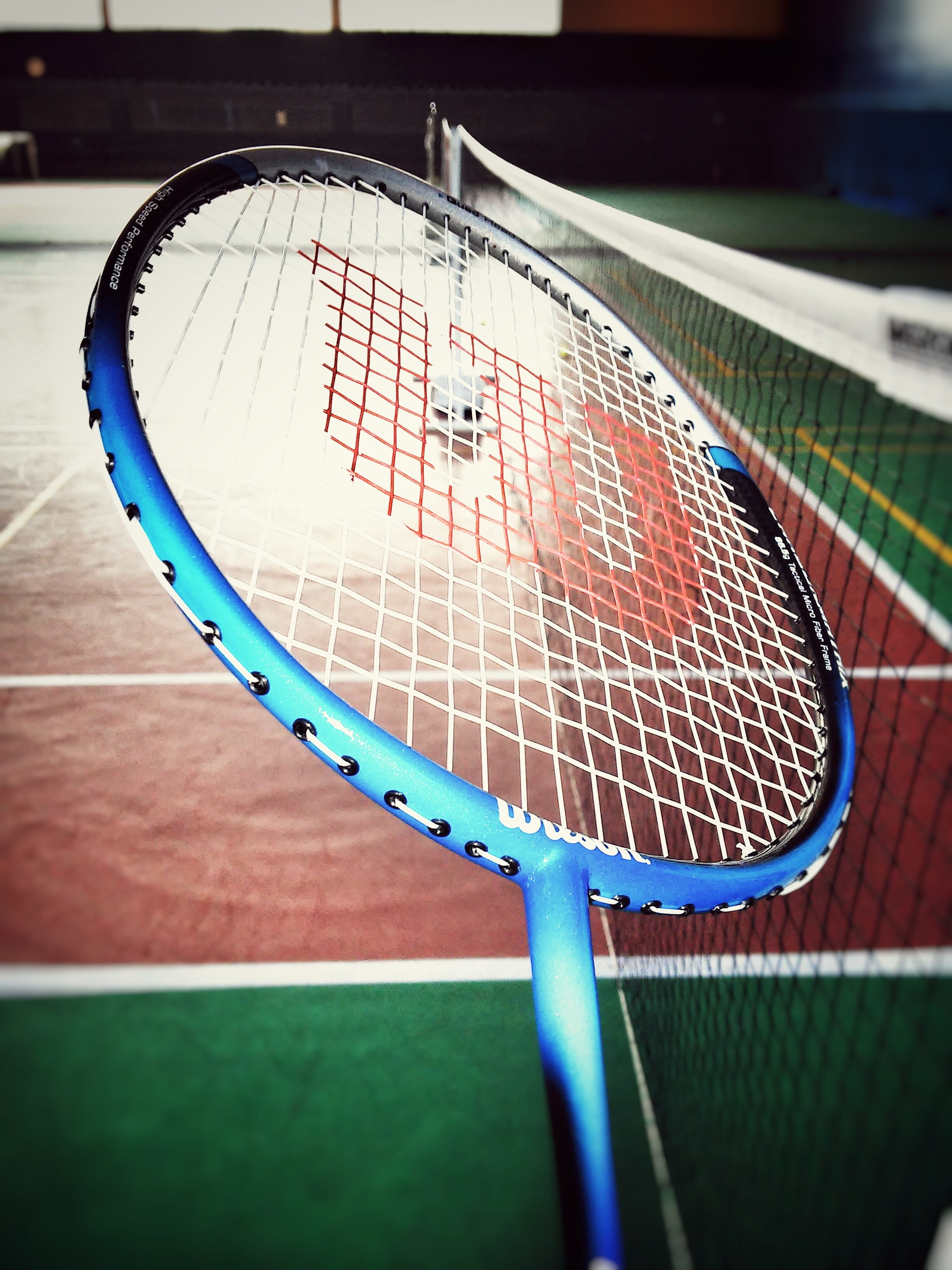 closeup photo of blue Wilson badminton racket, Sport, Rocket