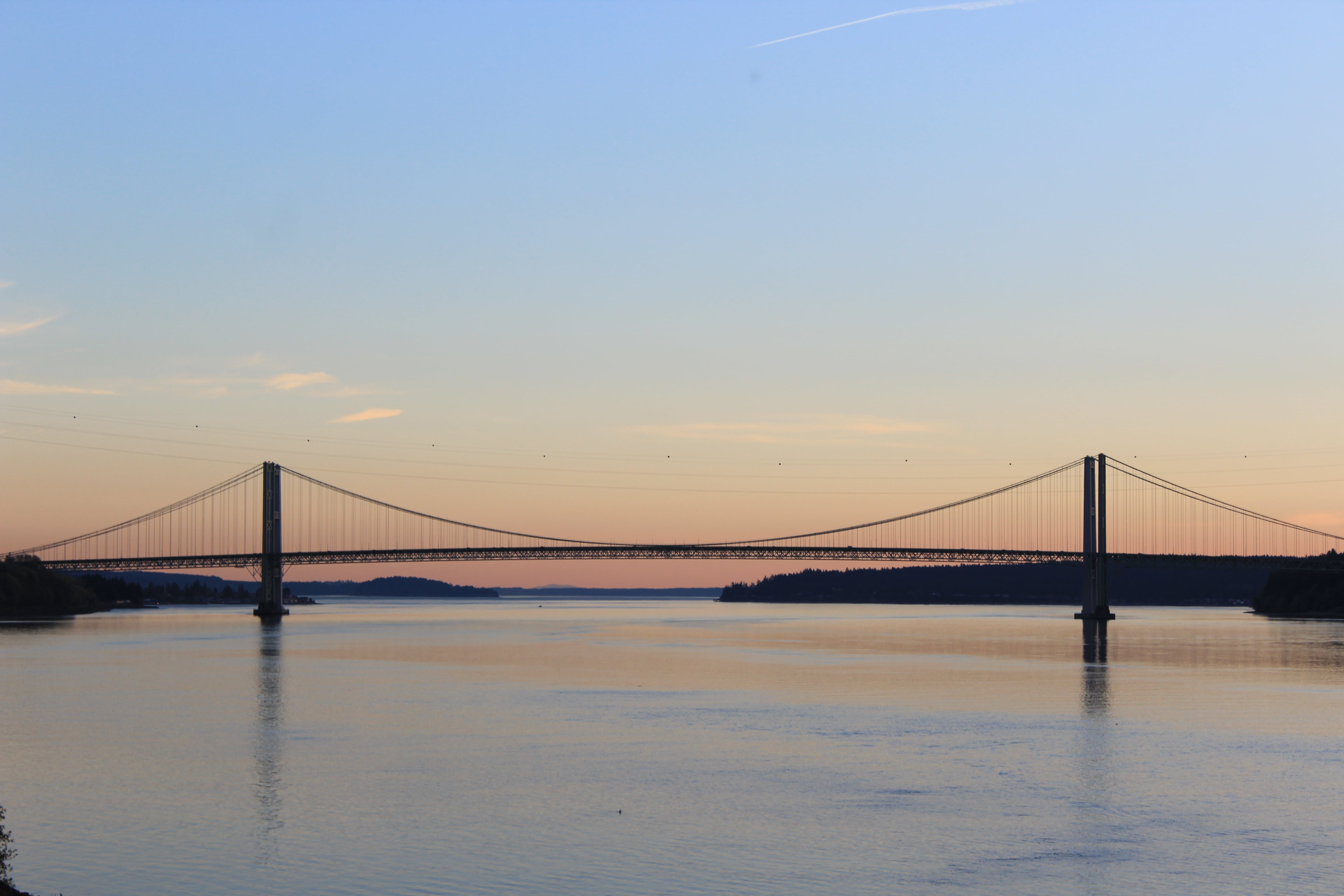 bridge, water, parallel, sun, sunny, sky, built structure, bridge - man made structure