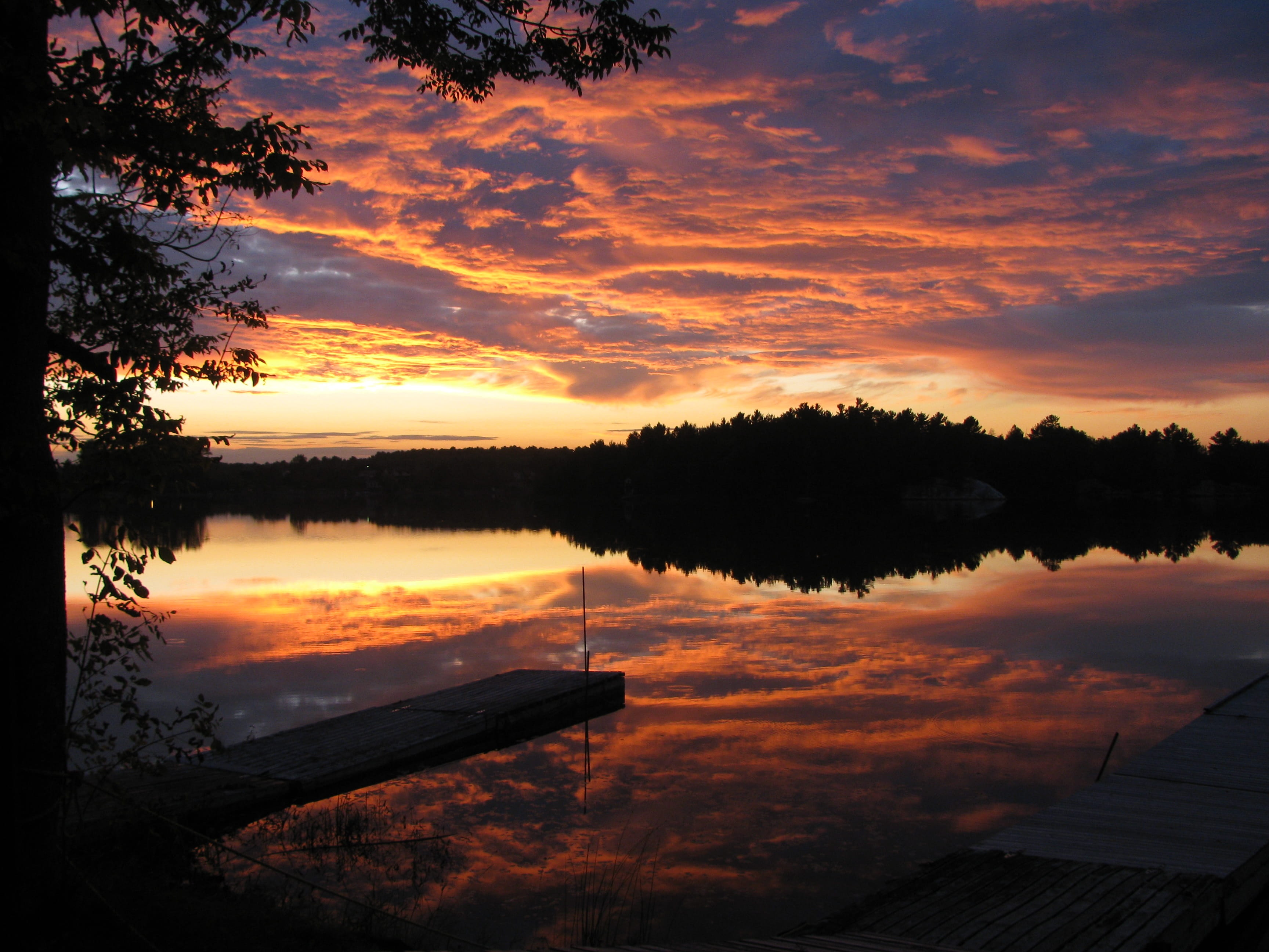 Clouds, Reflections, Evening, sunset sky, dusk, lake, cloud - sky