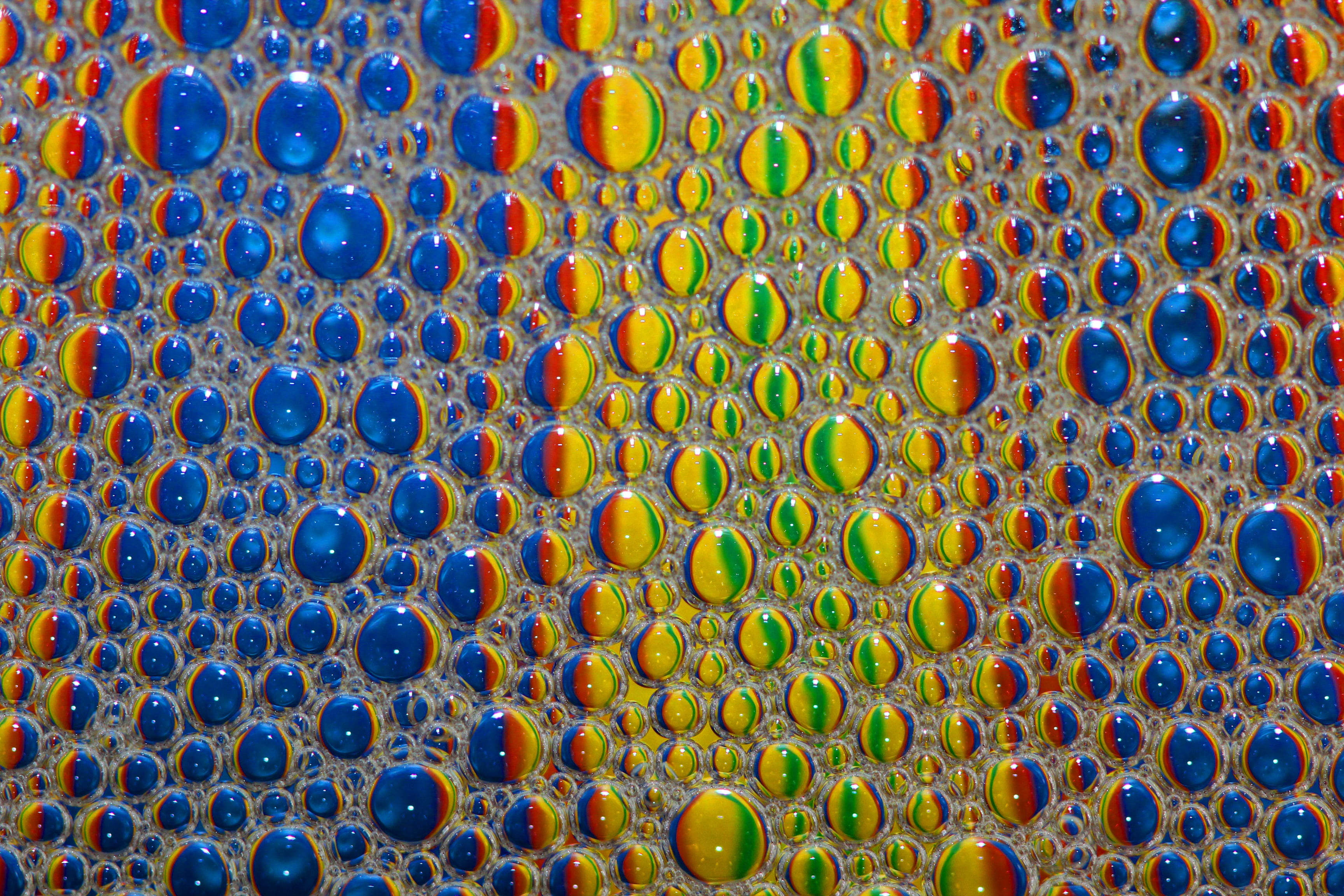 multicolored surface, abstract, water, reflection, colours, bubbles