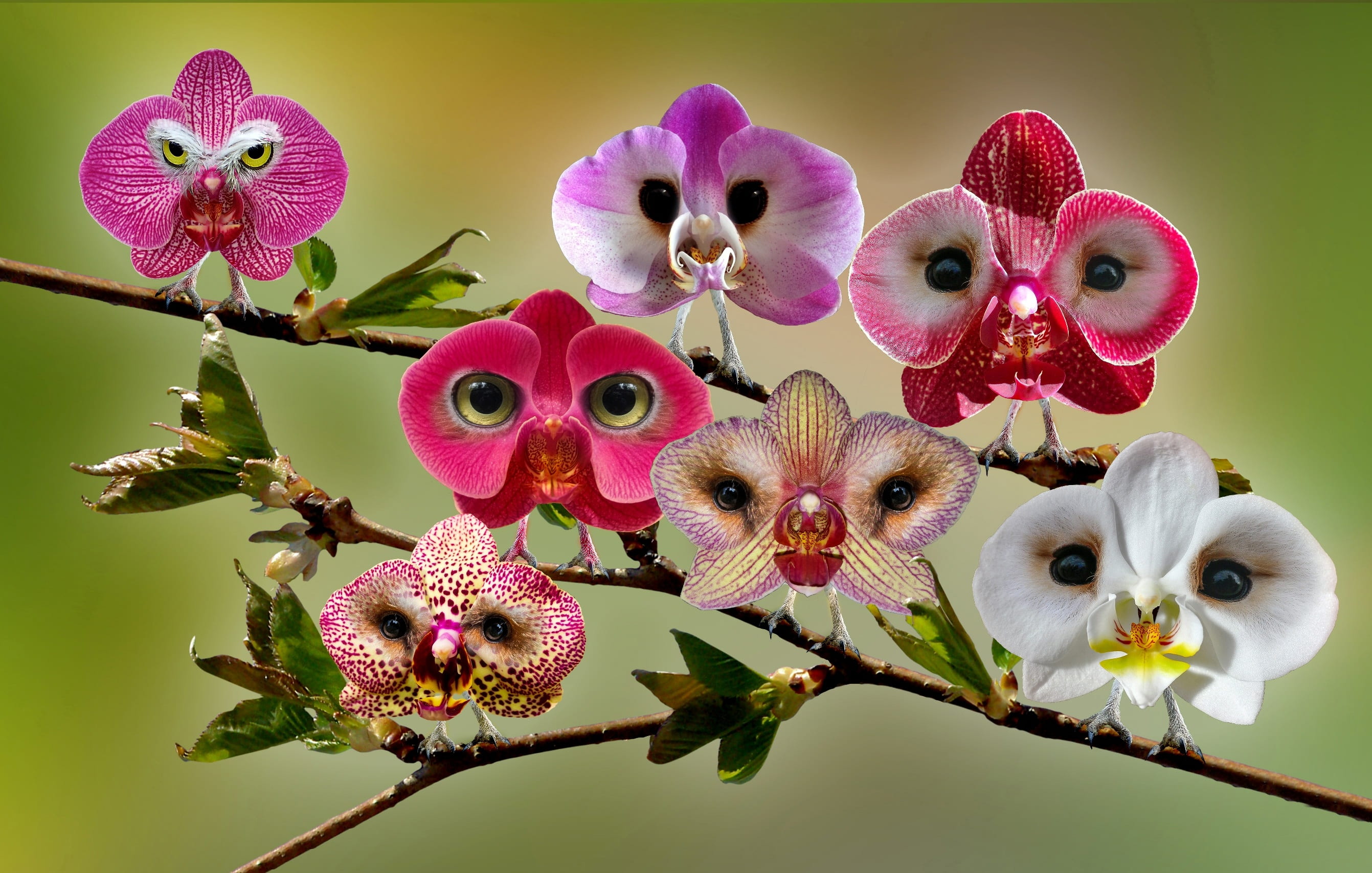 assorted-color flowers illustration, digiart, photoshop art, digital art