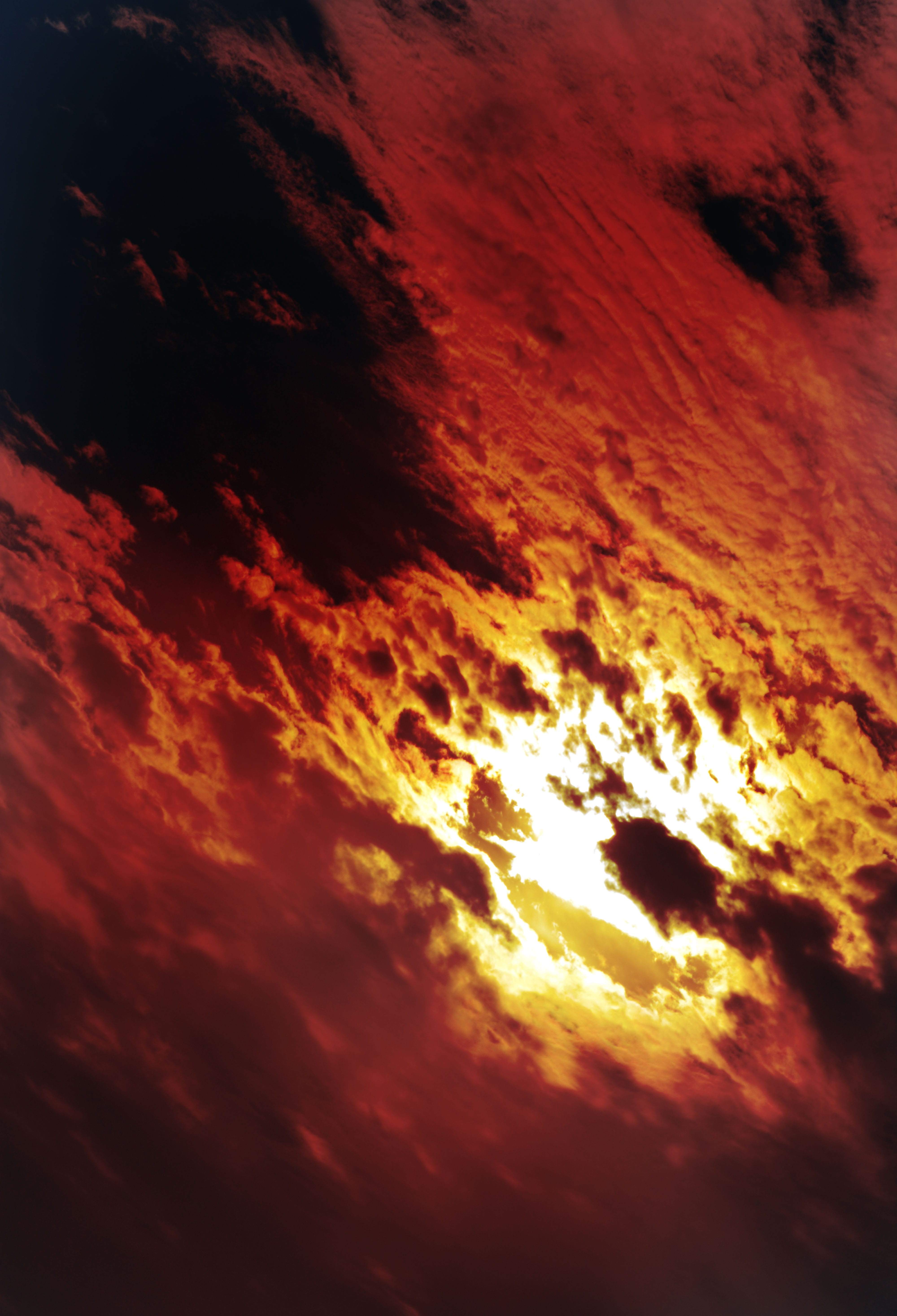 Fire, Cloudy, Clouds, Sun, Light, sky, space, red, cloud - sky
