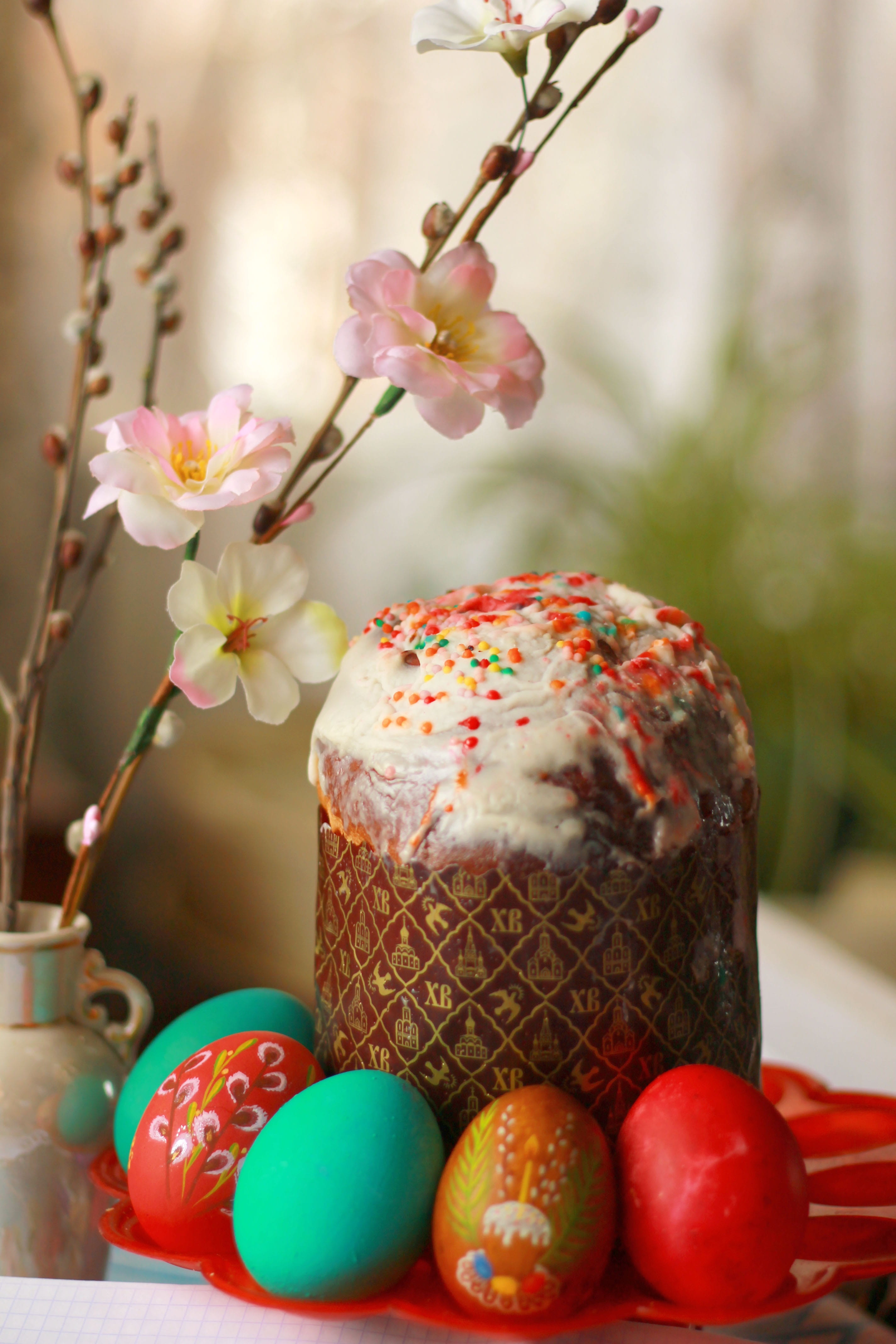 flower, easter, food, easter cake, eggs, easter eggs, christ is risen
