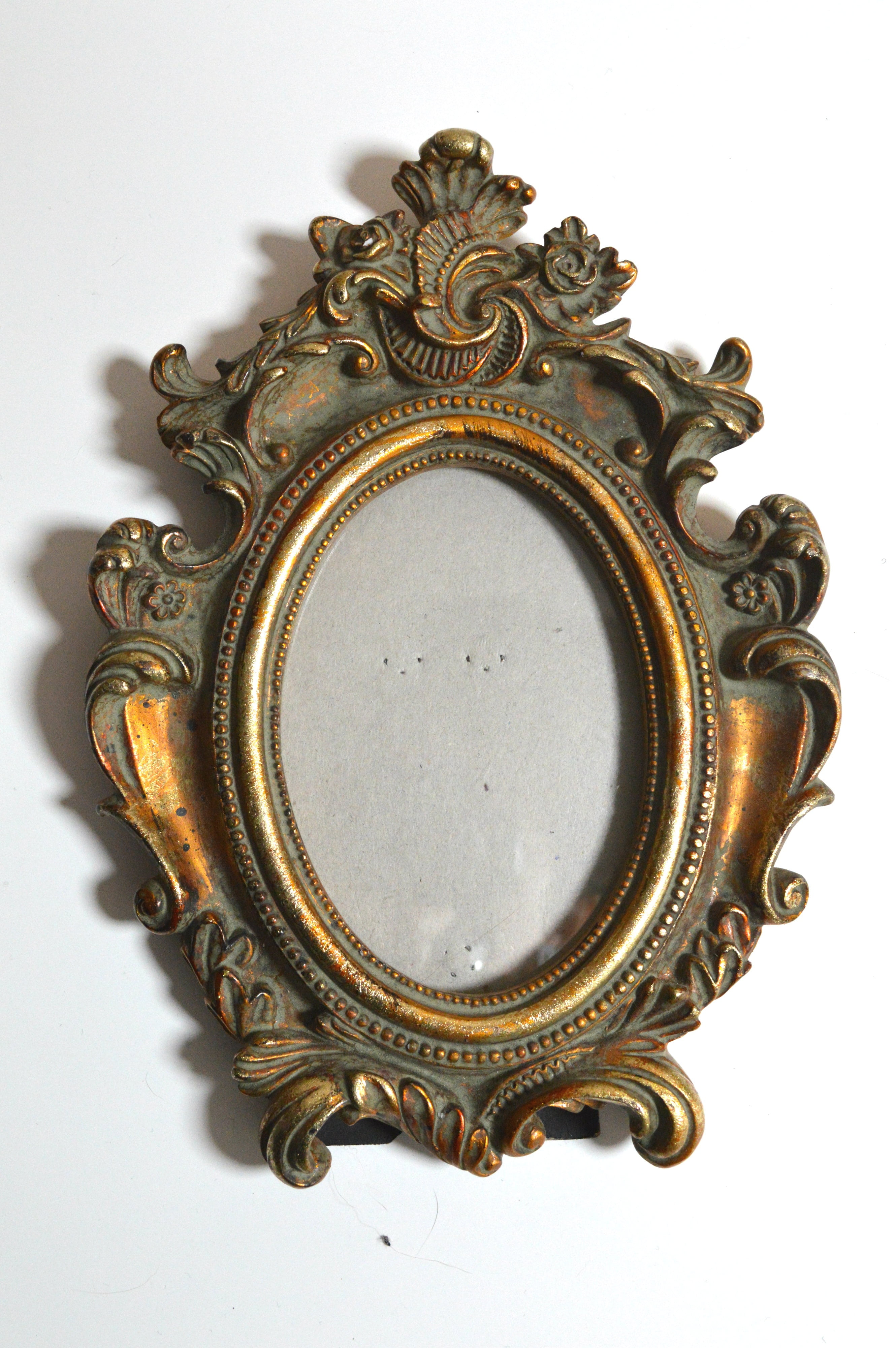 gold photo frame on white surface, baroque, decoration, ornate