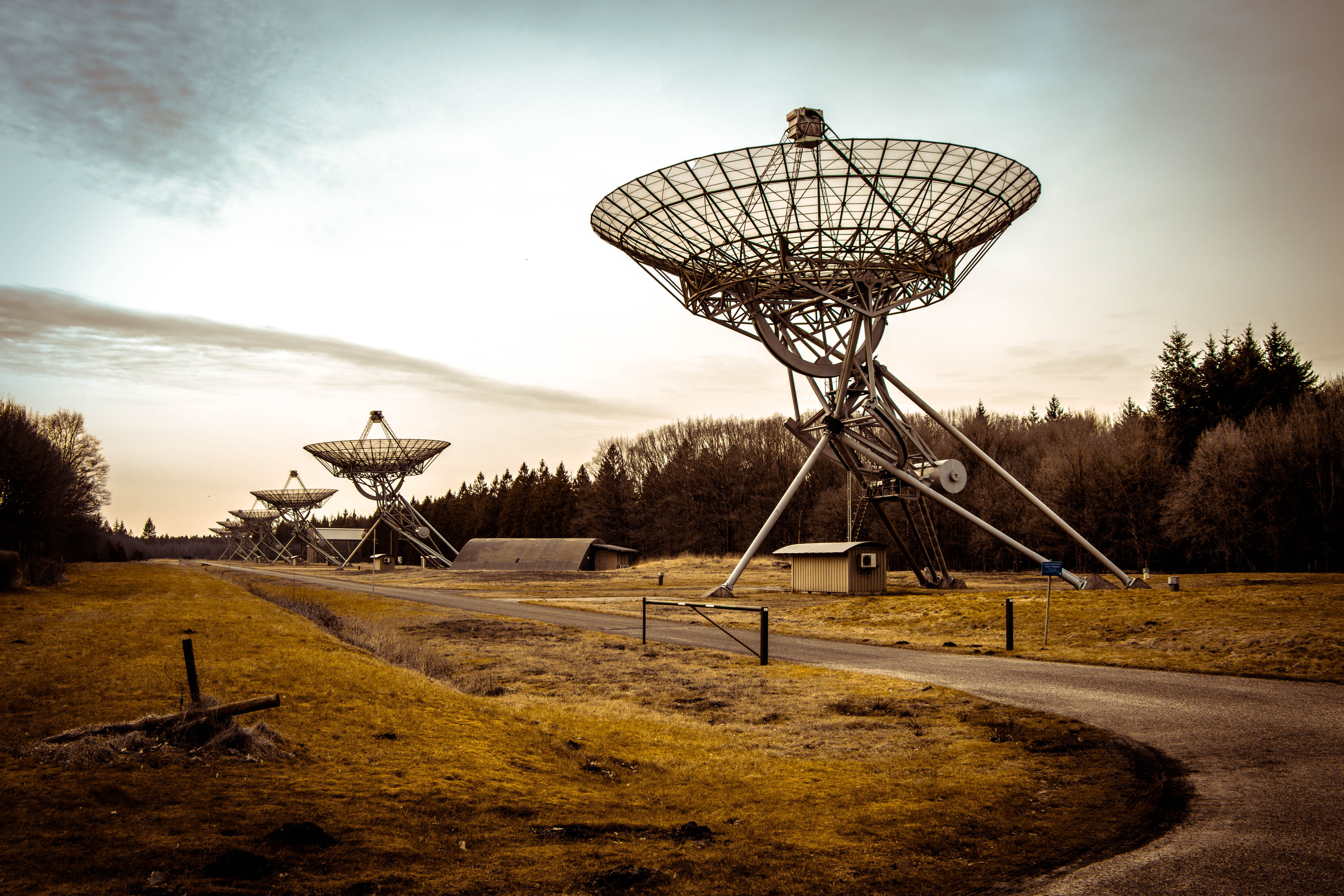 gray satellite tower, radio telescope, westerbork, netherlands