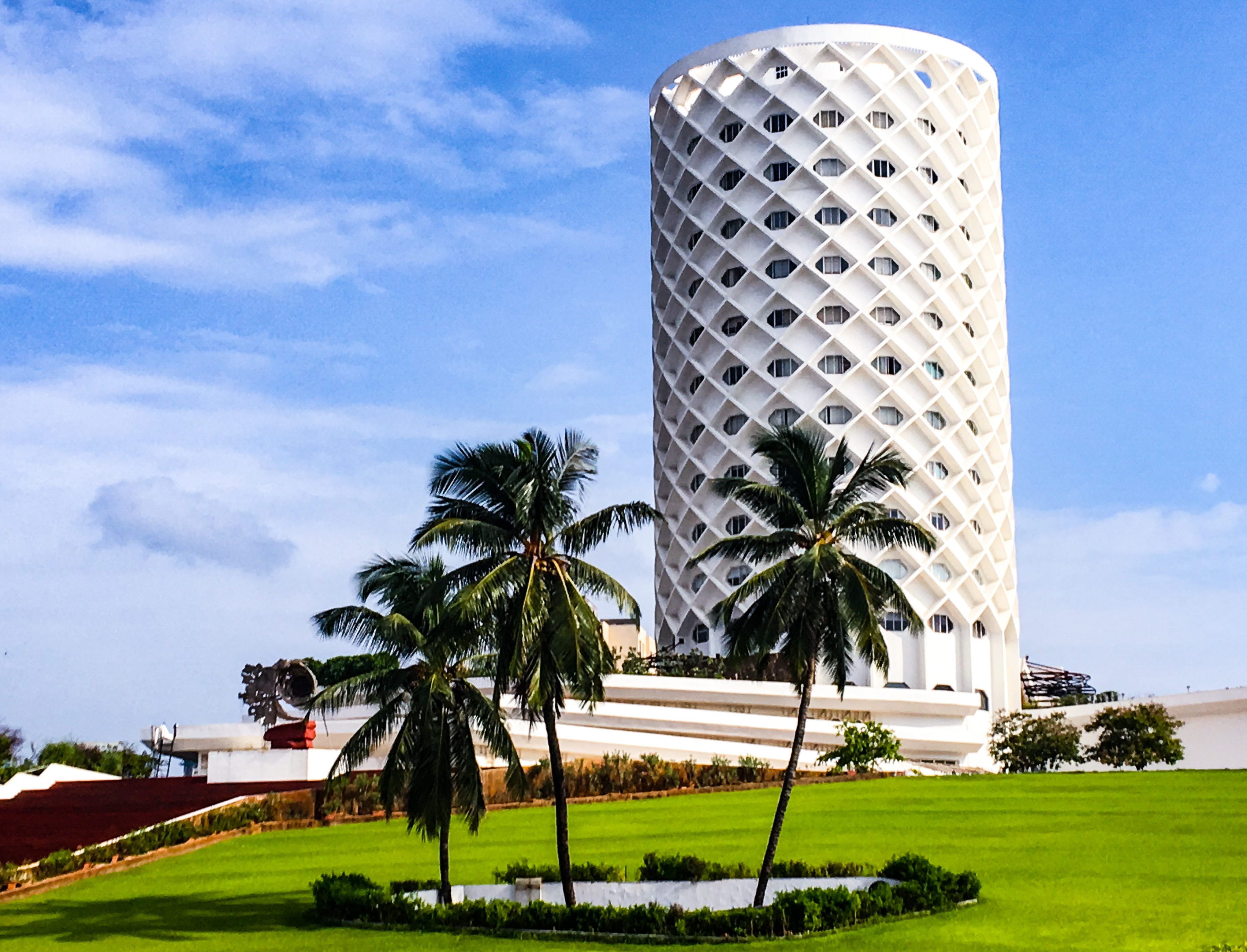 Palm Trees, architecture, building, clouds, coconuts, daylight