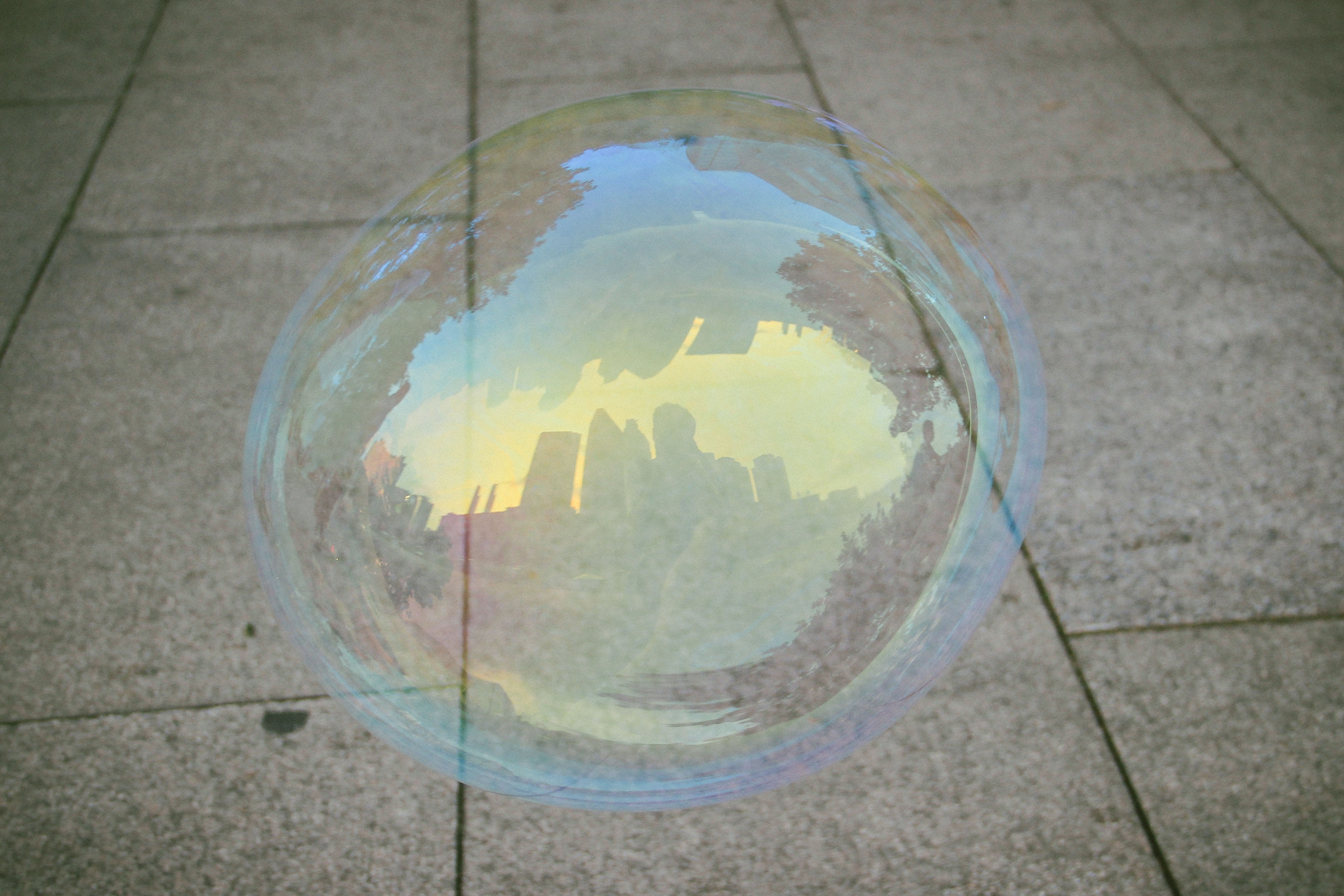 bubble, city, reflection, globe - man made object, sphere, map