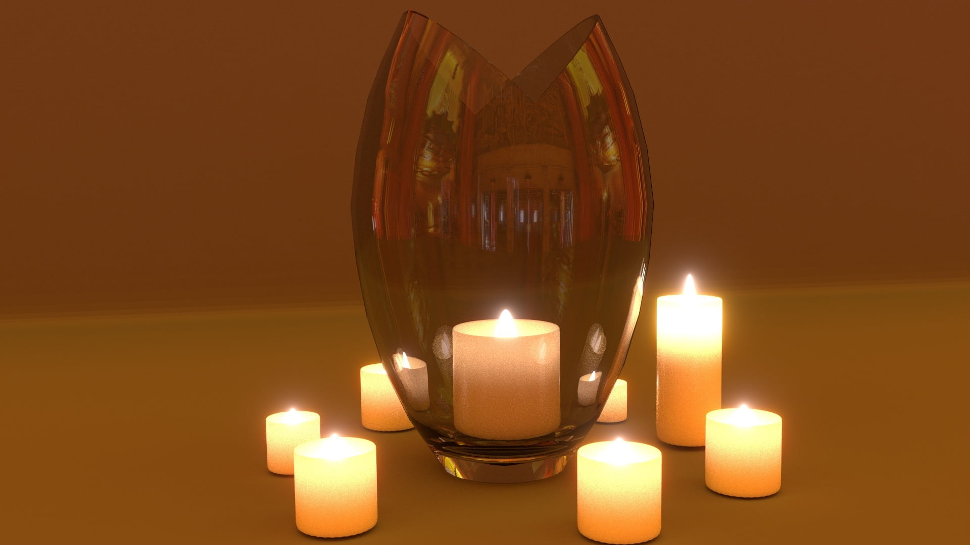 candle, light, render, romantic, design, soft, 3d, blender