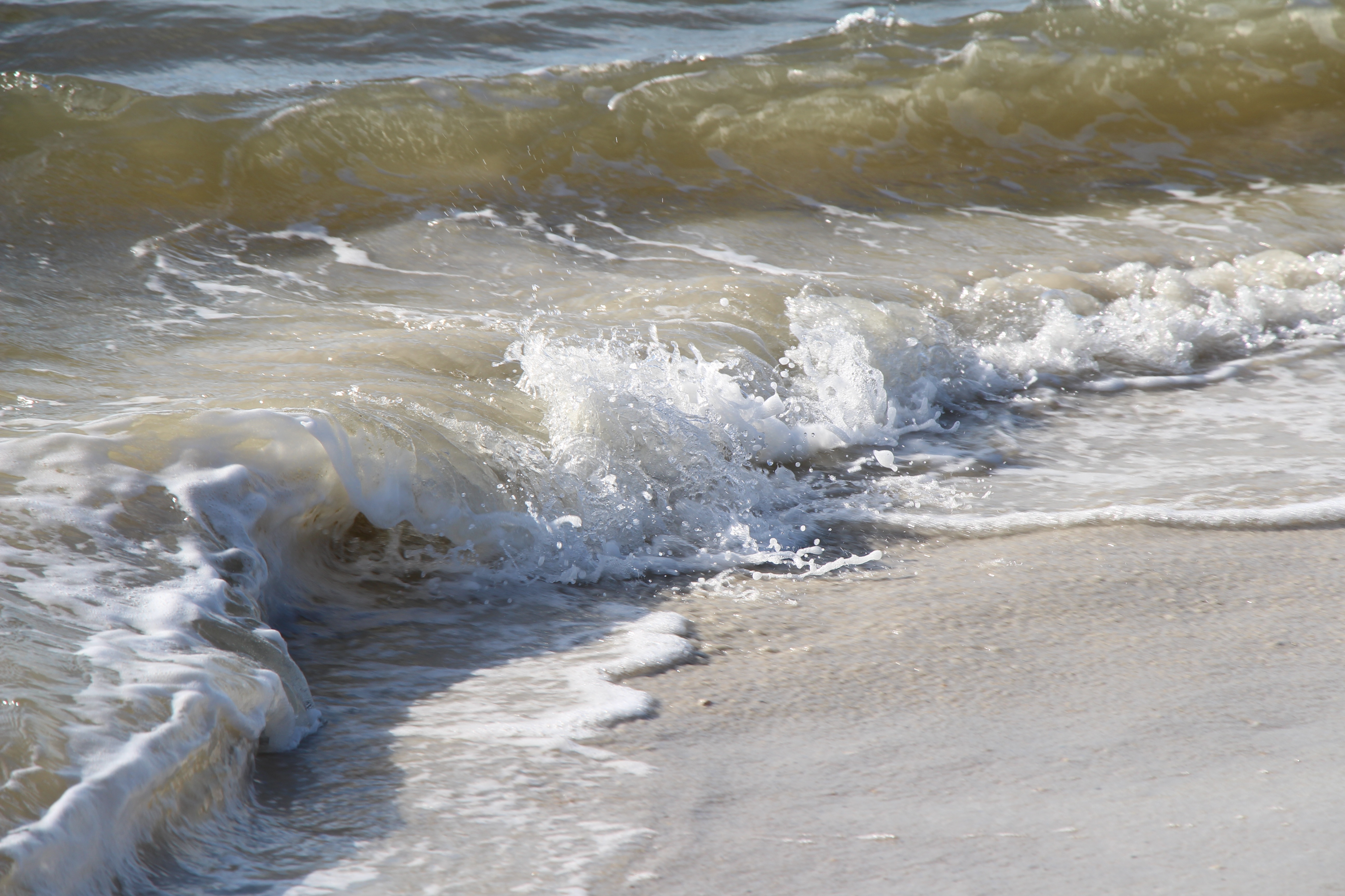 surf, waves, beach, water, bubble, sunlight, reflections, motion