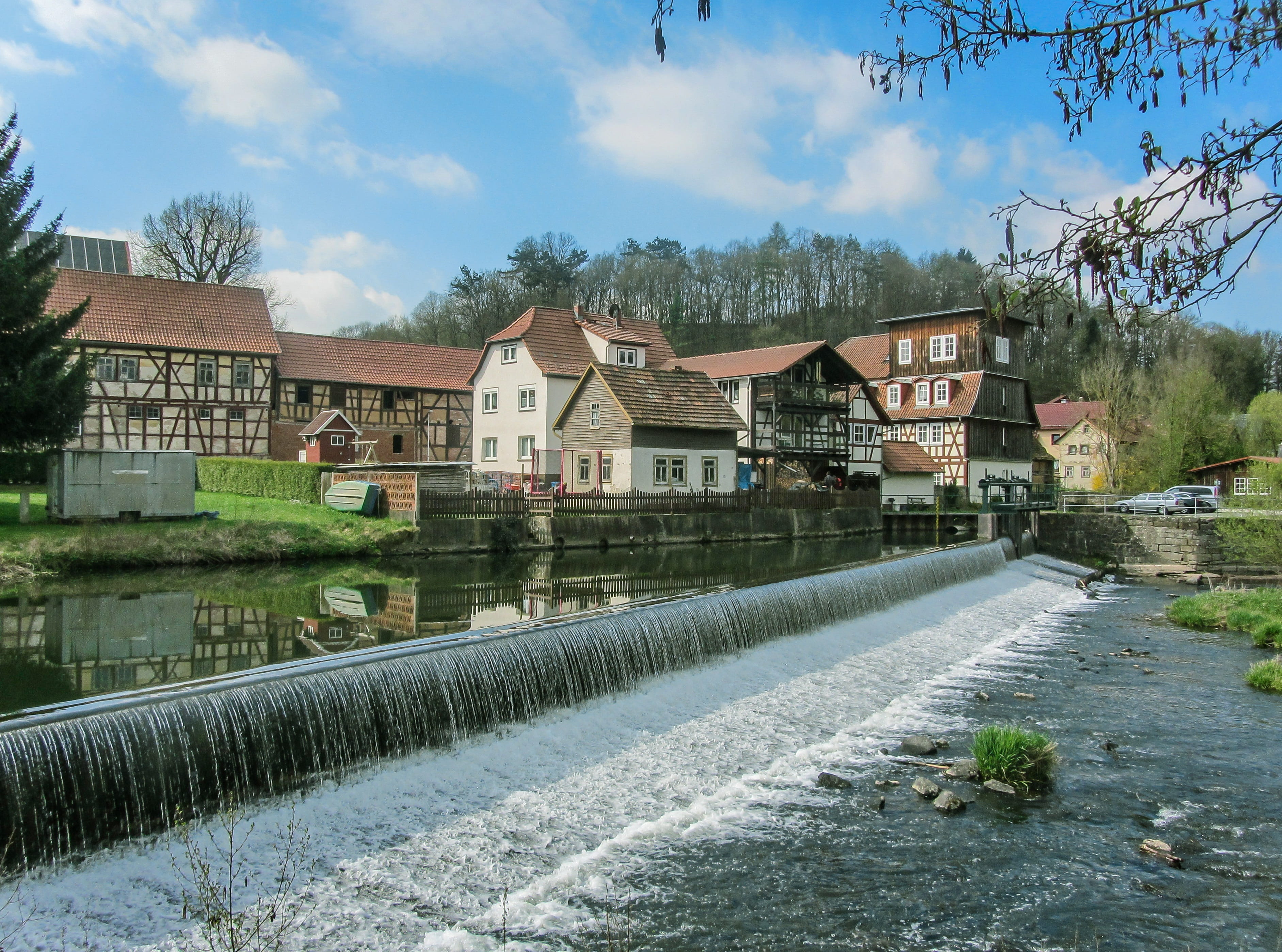 Weir, Water, Thuringia, Germany, River, thuringia germany, murmur